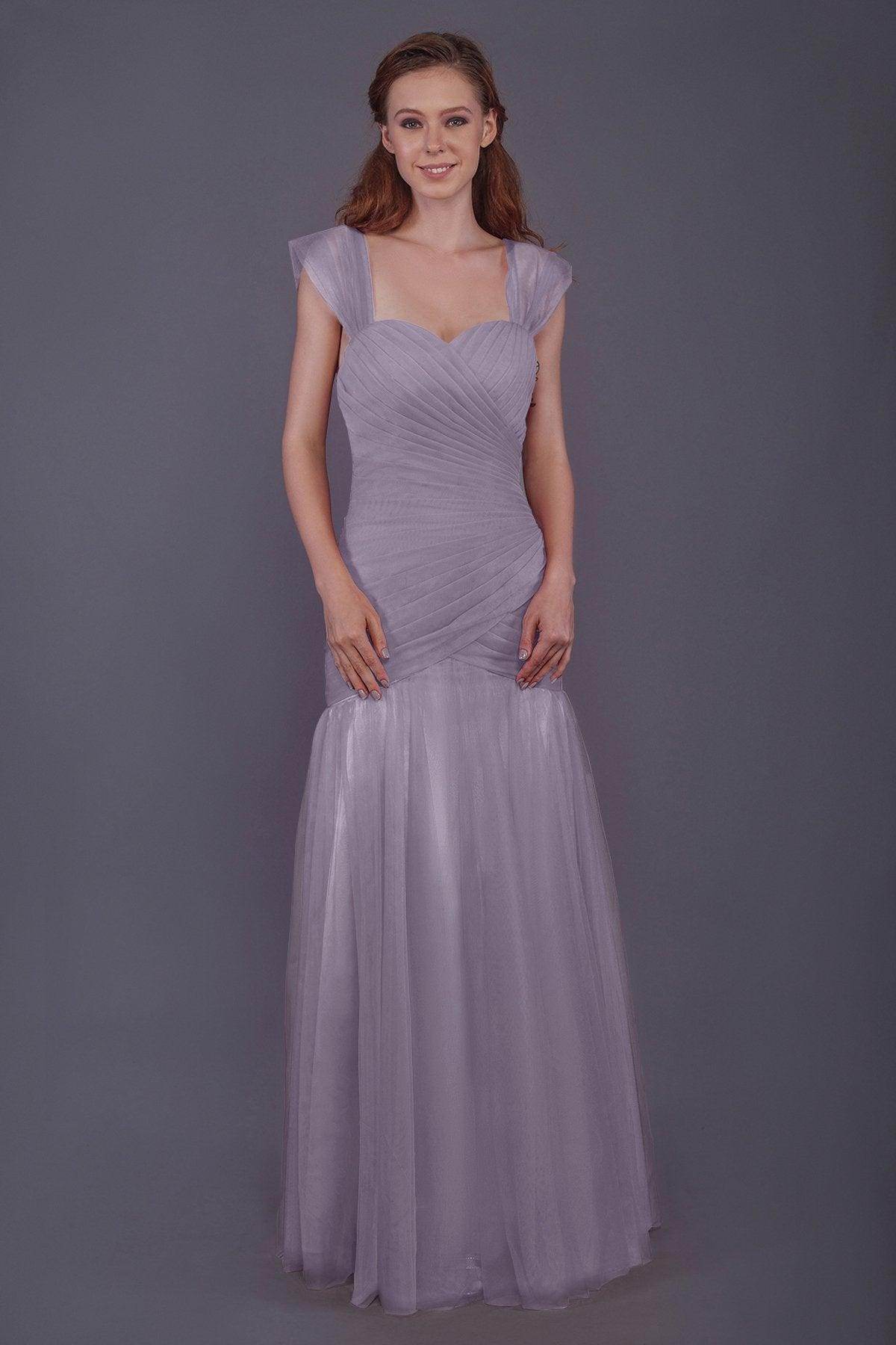Trumpet-Mermaid Floor Length Tulle Bridesmaid Dress PR3500