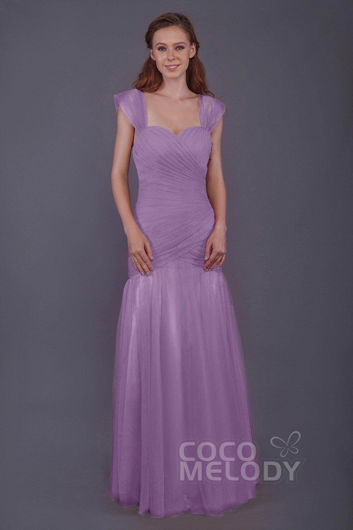 Trumpet-Mermaid Floor Length Tulle Bridesmaid Dress PR3500