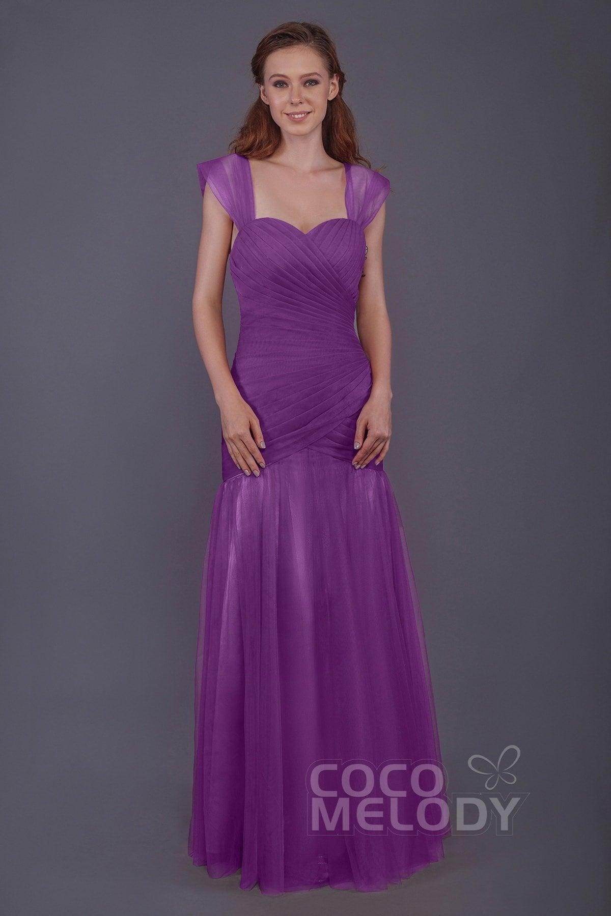 Trumpet-Mermaid Floor Length Tulle Bridesmaid Dress PR3500