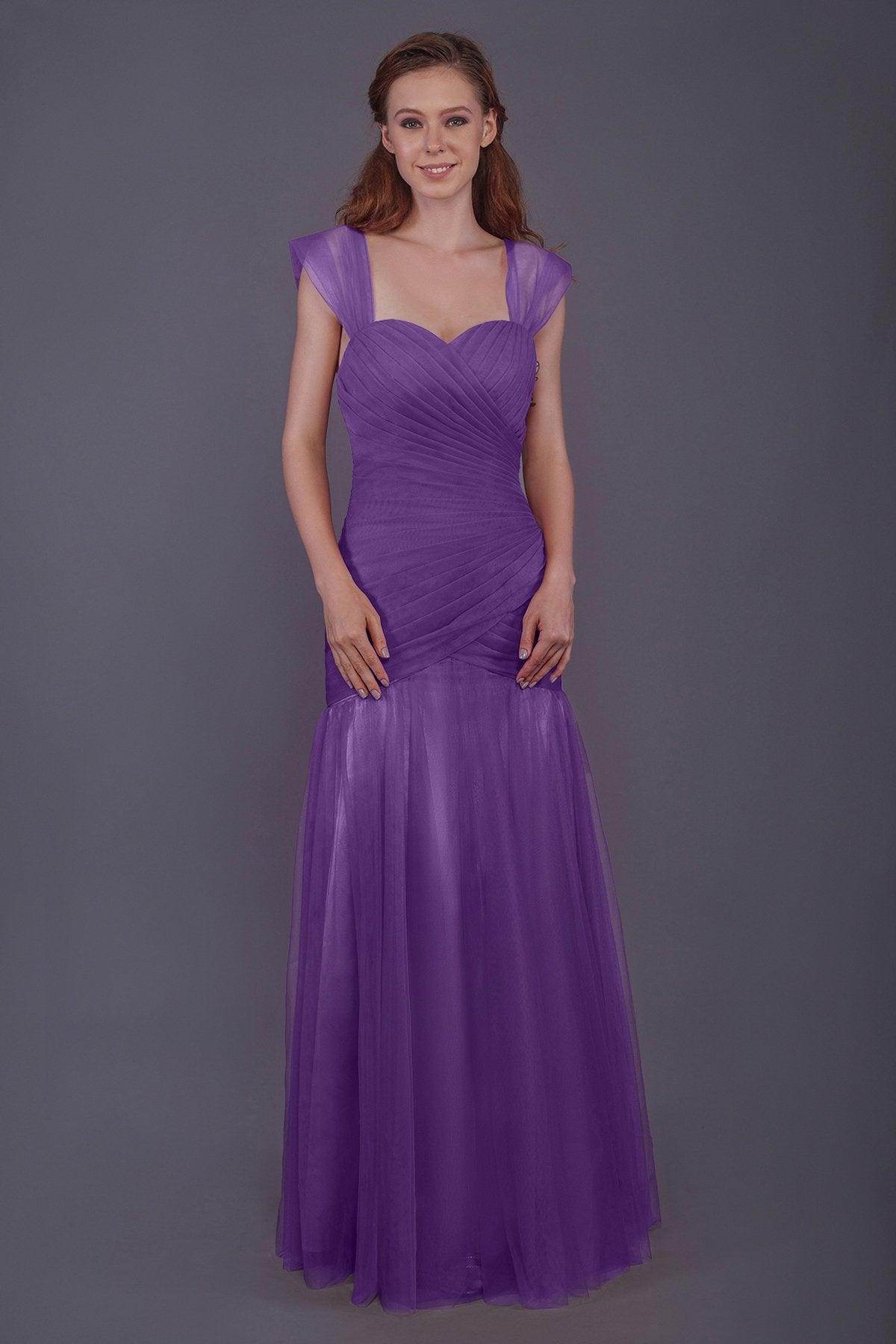 Trumpet-Mermaid Floor Length Tulle Bridesmaid Dress PR3500