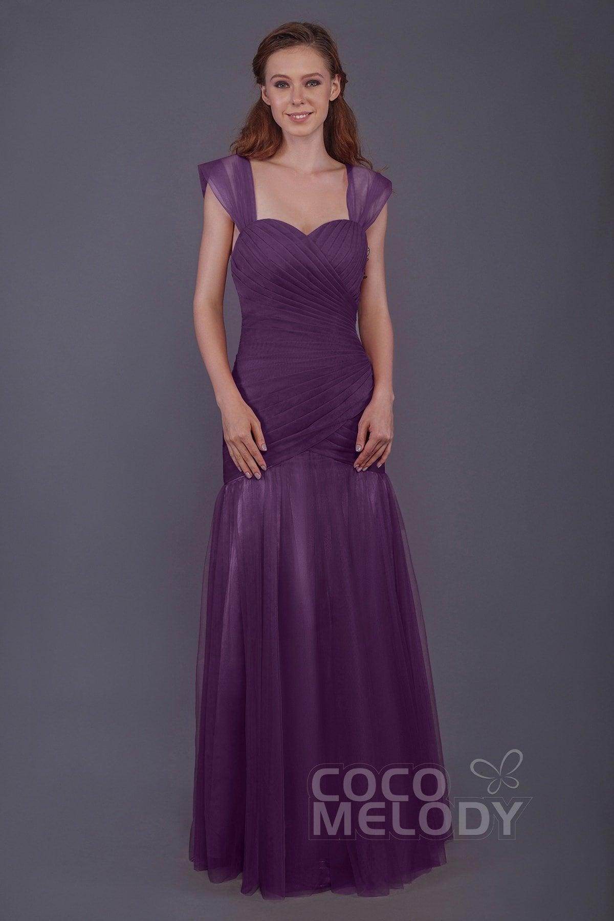 Trumpet-Mermaid Floor Length Tulle Bridesmaid Dress PR3500