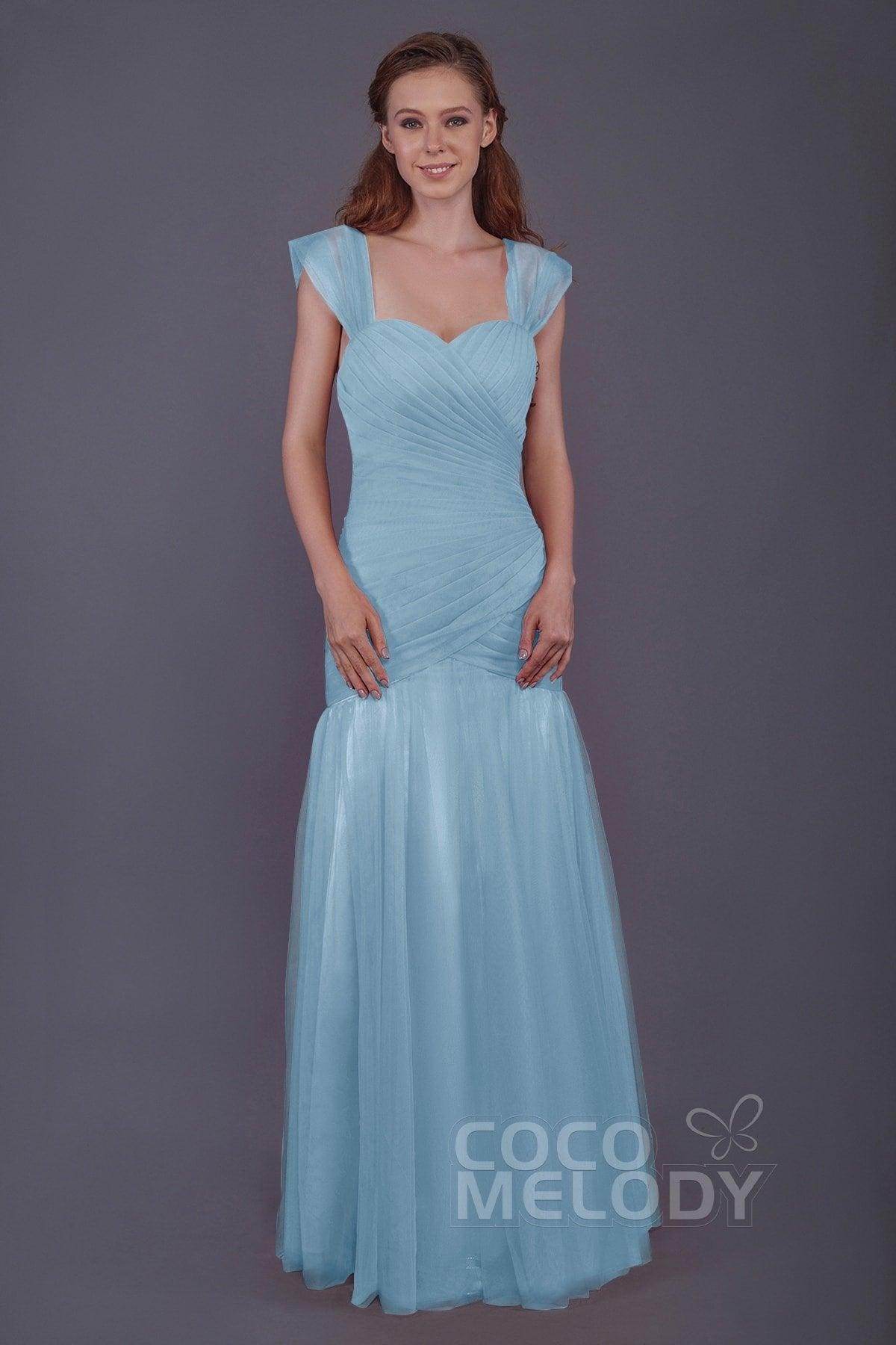 Trumpet-Mermaid Floor Length Tulle Bridesmaid Dress PR3500