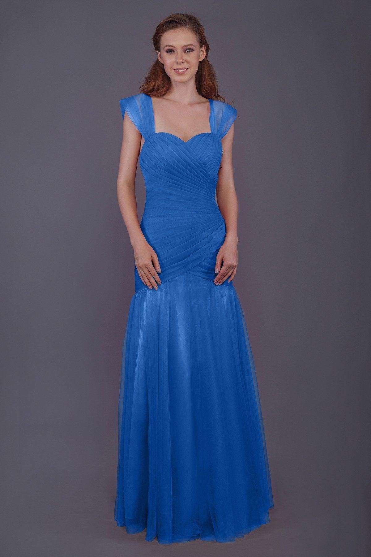 Trumpet-Mermaid Floor Length Tulle Bridesmaid Dress PR3500
