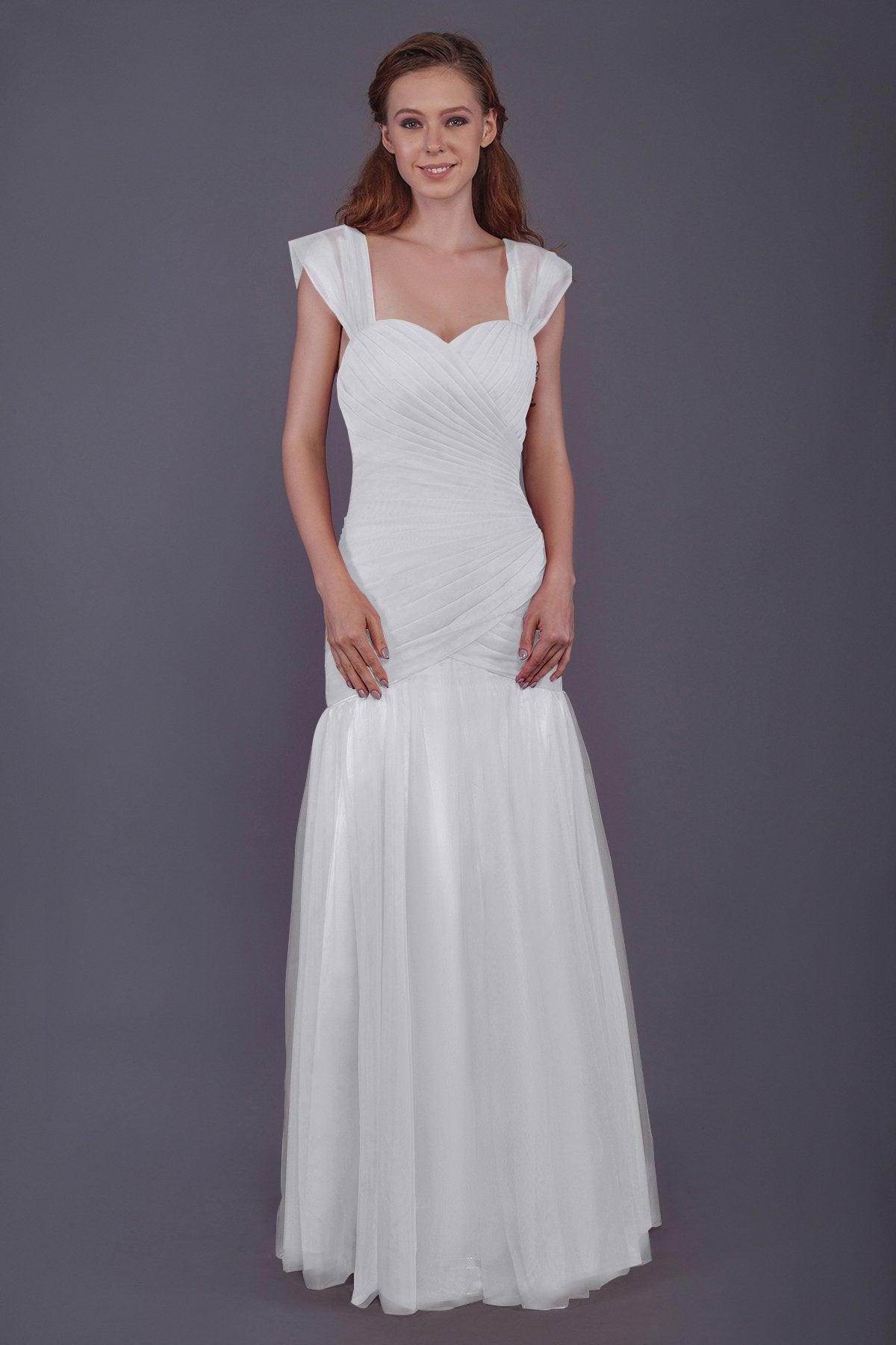Trumpet-Mermaid Floor Length Tulle Bridesmaid Dress PR3500