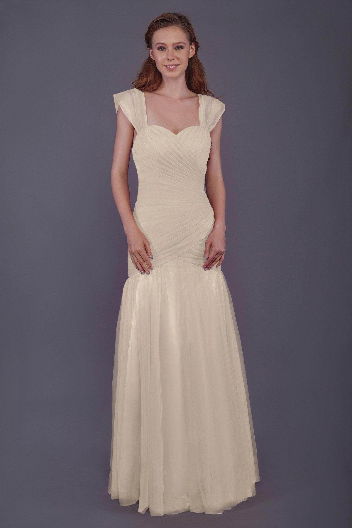 Trumpet-Mermaid Floor Length Tulle Bridesmaid Dress PR3500