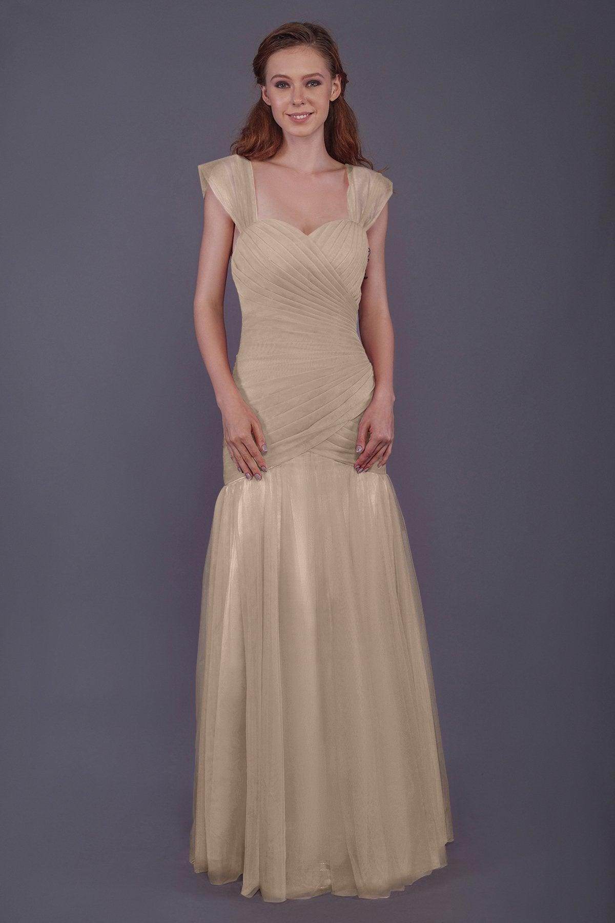 Trumpet-Mermaid Floor Length Tulle Bridesmaid Dress PR3500