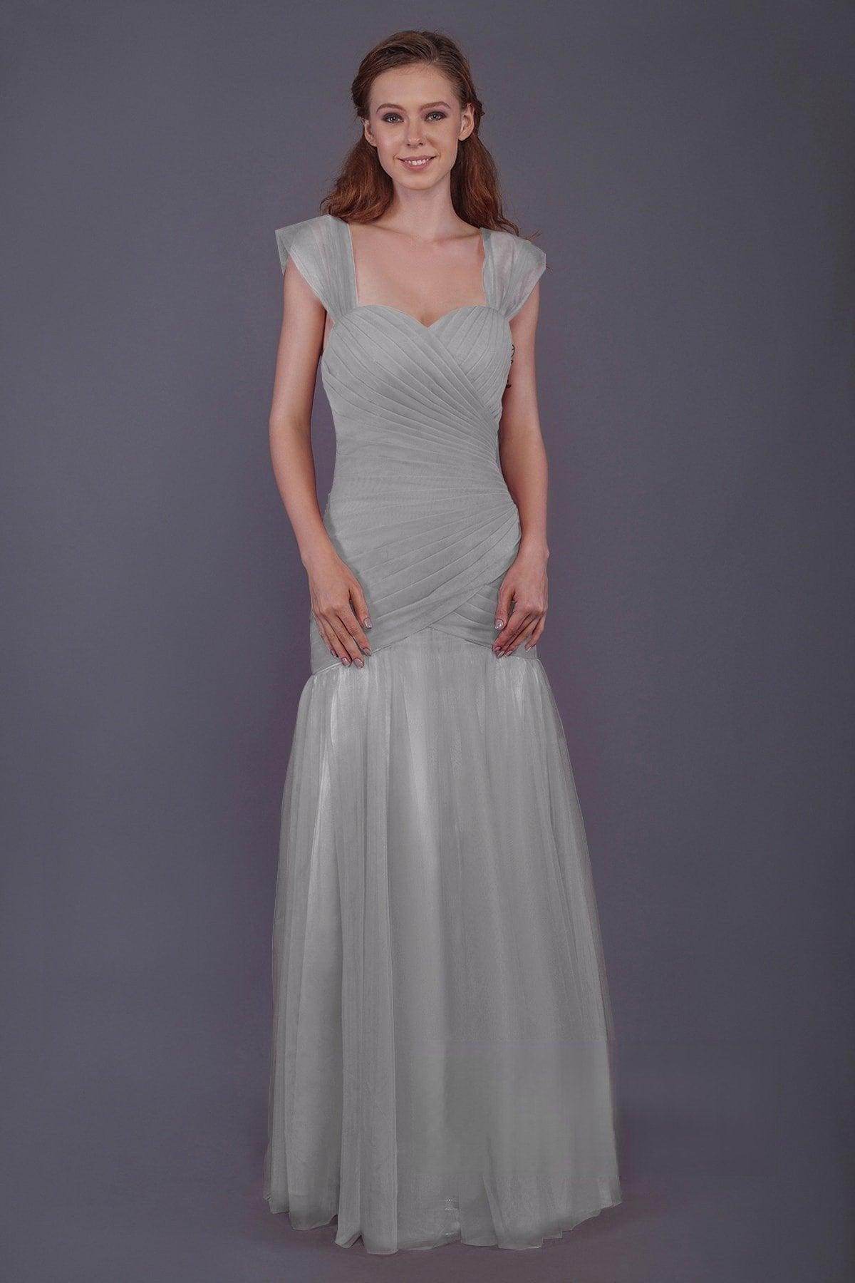 Trumpet-Mermaid Floor Length Tulle Bridesmaid Dress PR3500