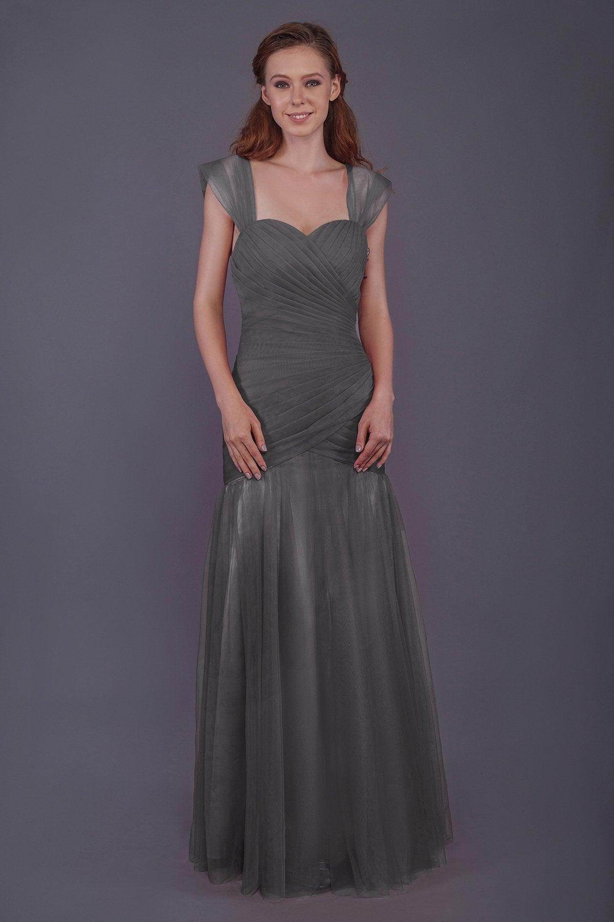 Trumpet-Mermaid Floor Length Tulle Bridesmaid Dress PR3500