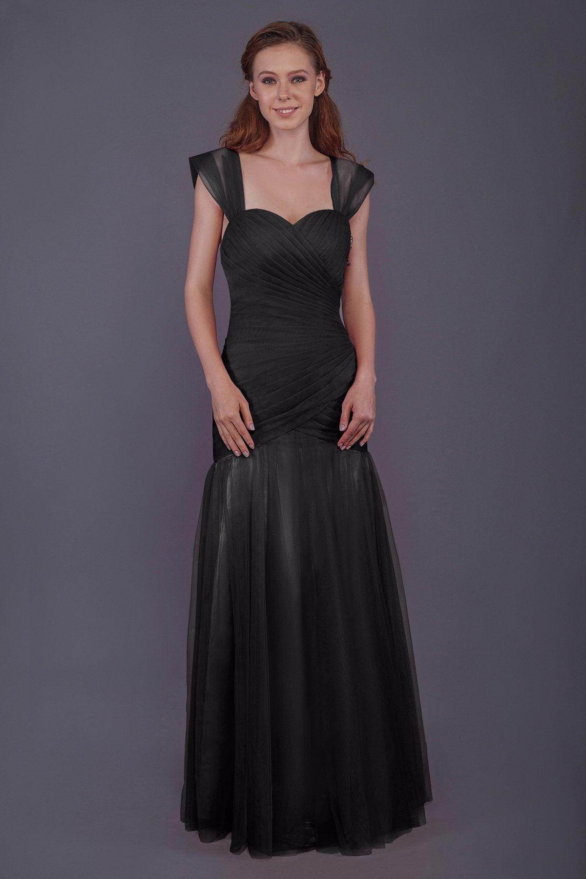 Trumpet-Mermaid Floor Length Tulle Bridesmaid Dress PR3500