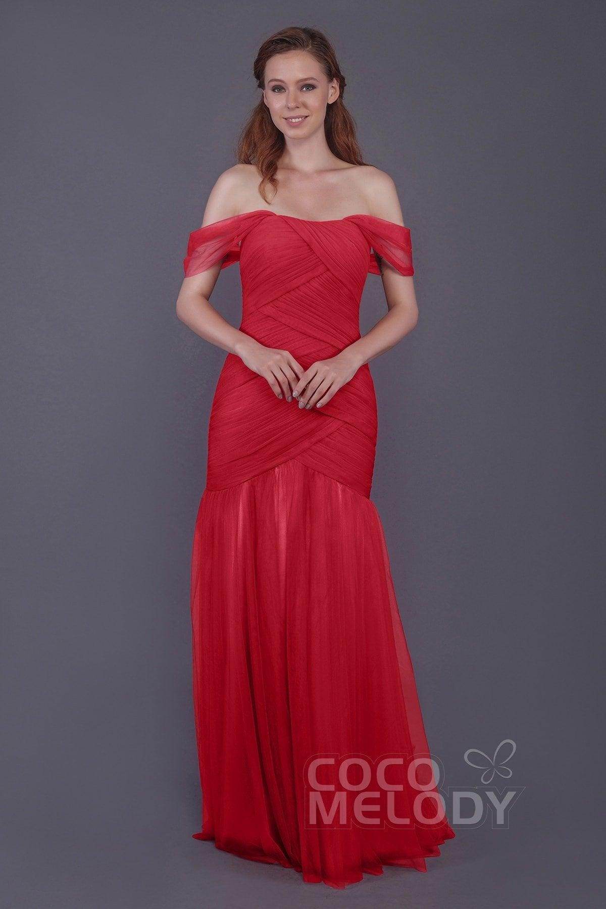 Trumpet-Mermaid Floor Length Tulle Bridesmaid Dress PR3504