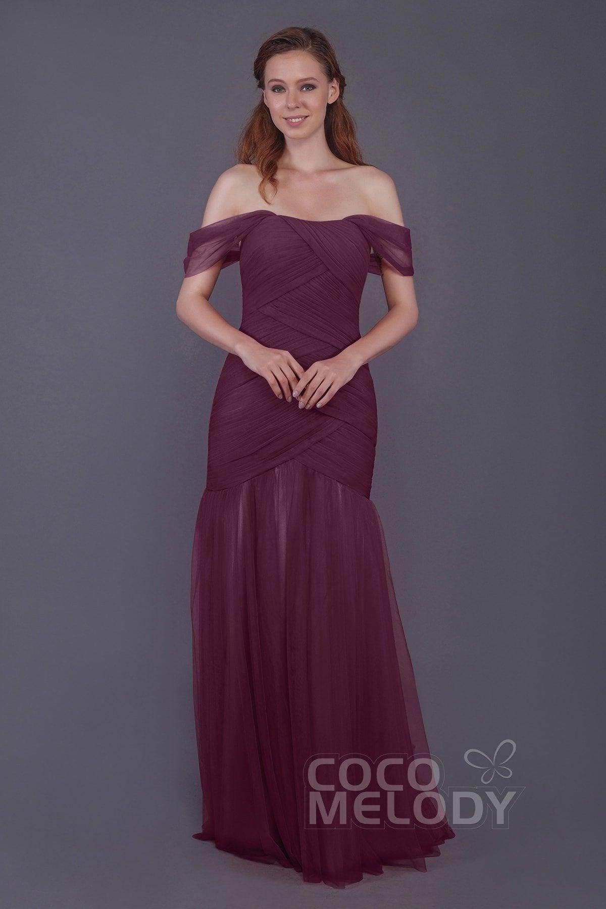 Trumpet-Mermaid Floor Length Tulle Bridesmaid Dress PR3504