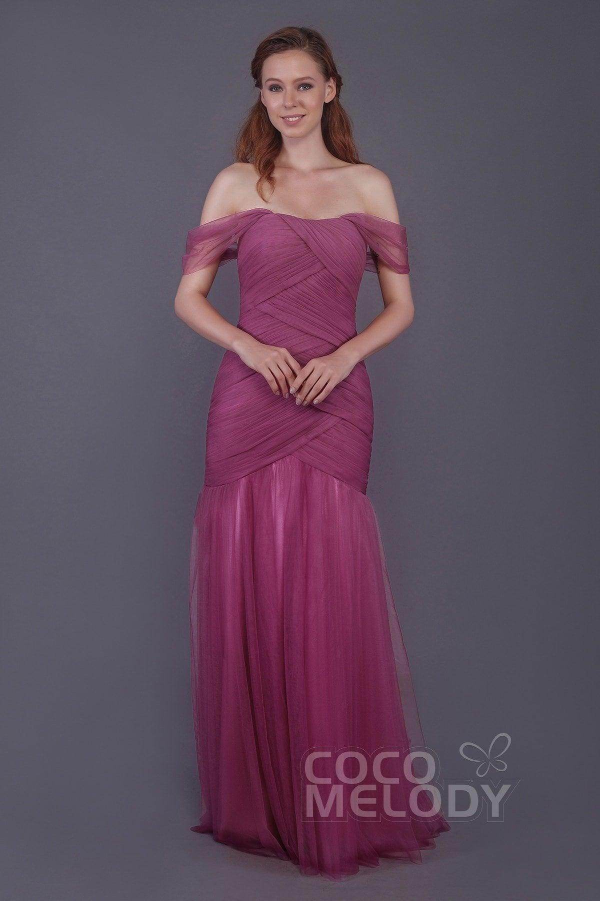 Trumpet-Mermaid Floor Length Tulle Bridesmaid Dress PR3504