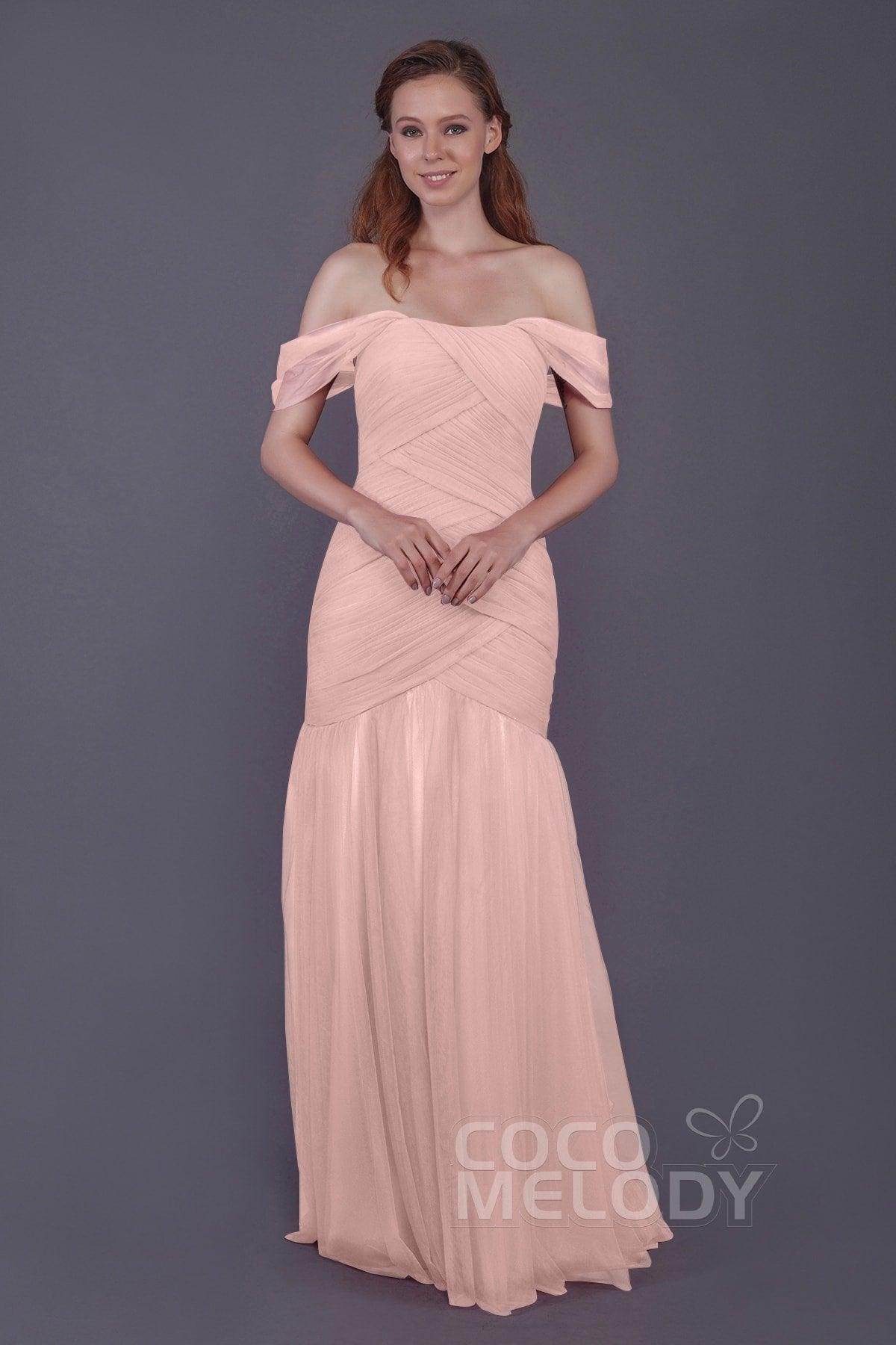 Trumpet-Mermaid Floor Length Tulle Bridesmaid Dress PR3504
