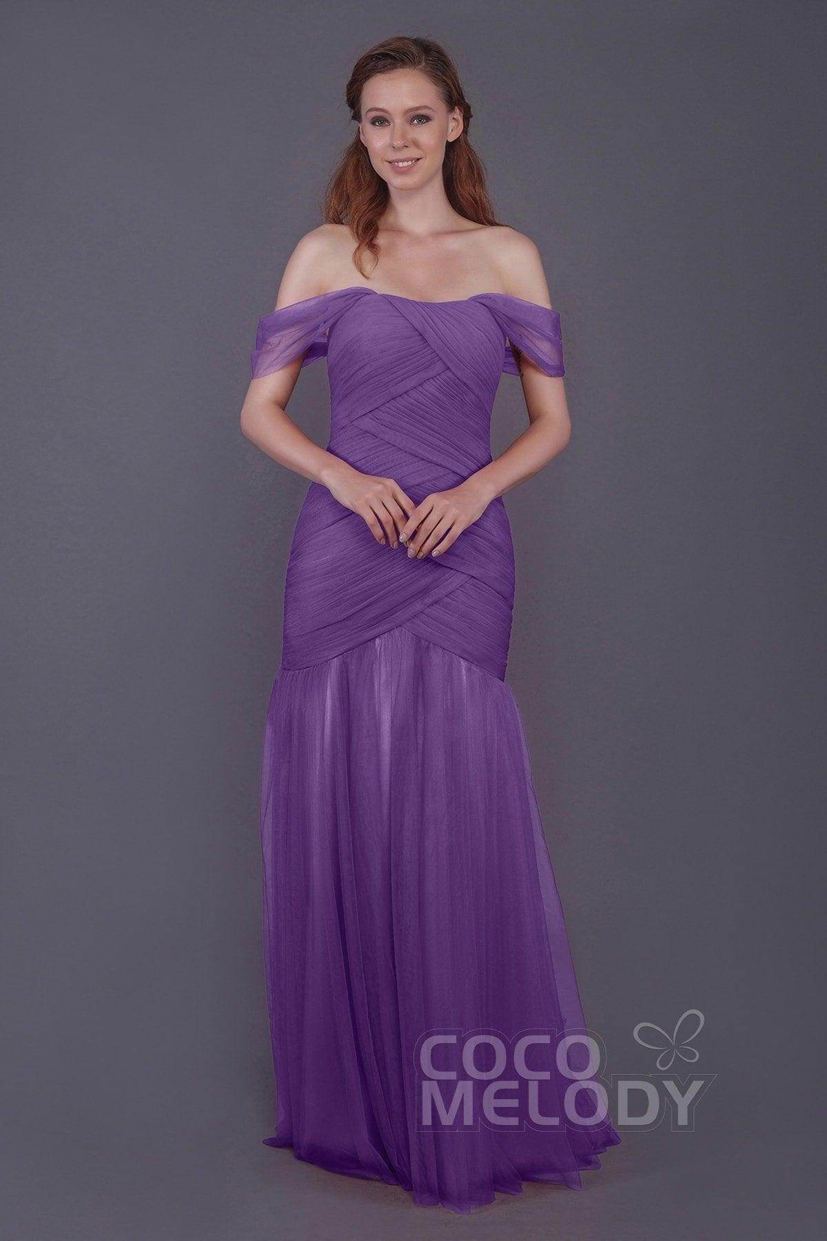 Trumpet-Mermaid Floor Length Tulle Bridesmaid Dress PR3504