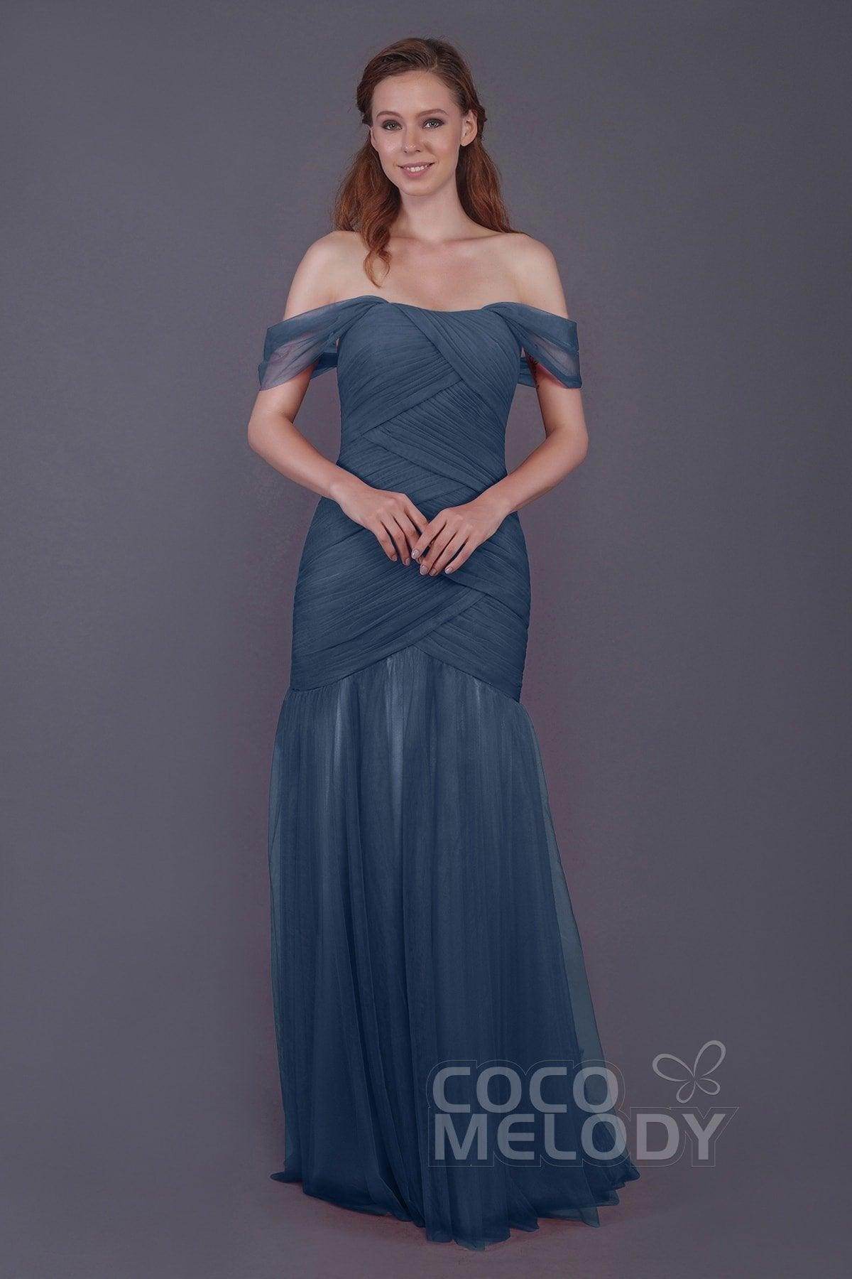 Trumpet-Mermaid Floor Length Tulle Bridesmaid Dress PR3504