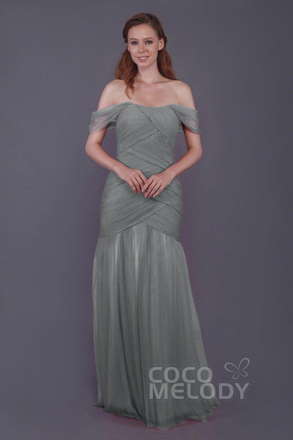 Trumpet-Mermaid Floor Length Tulle Bridesmaid Dress PR3504