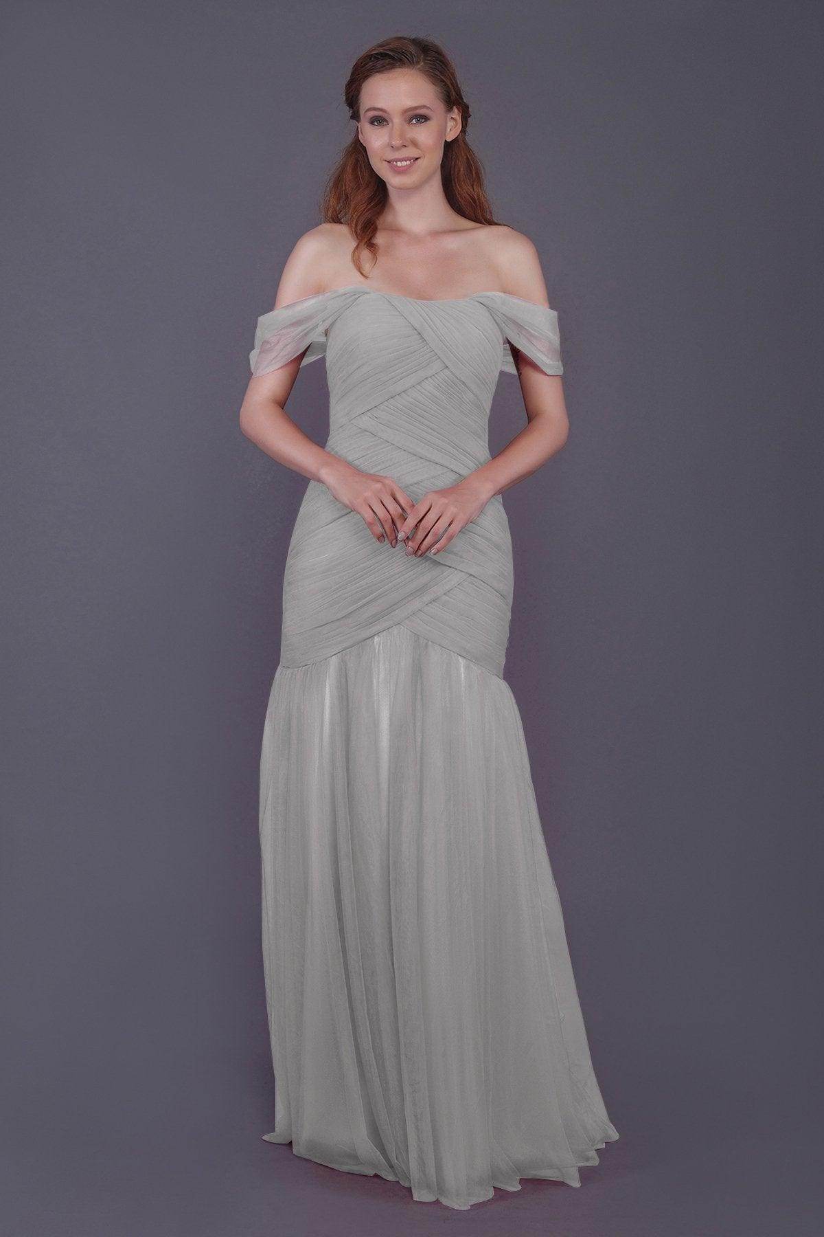Trumpet-Mermaid Floor Length Tulle Bridesmaid Dress PR3504