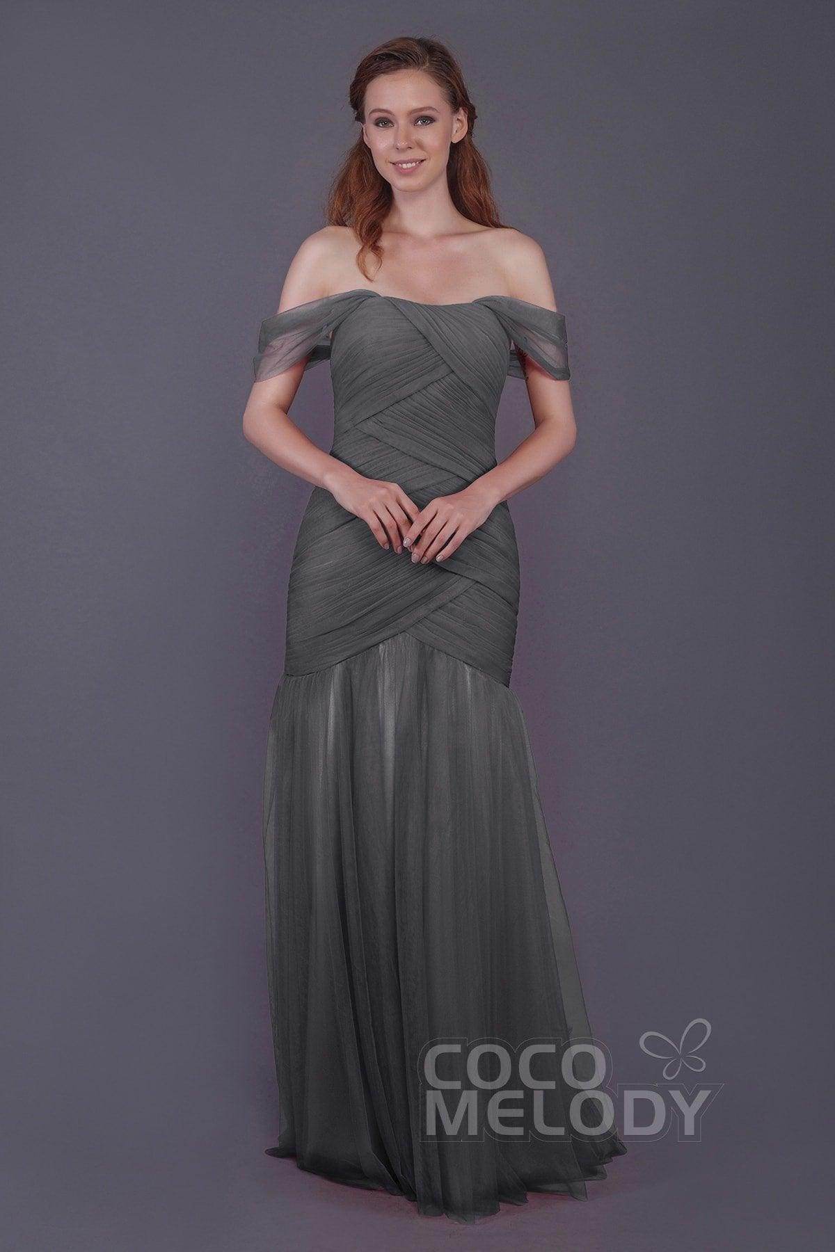 Trumpet-Mermaid Floor Length Tulle Bridesmaid Dress PR3504