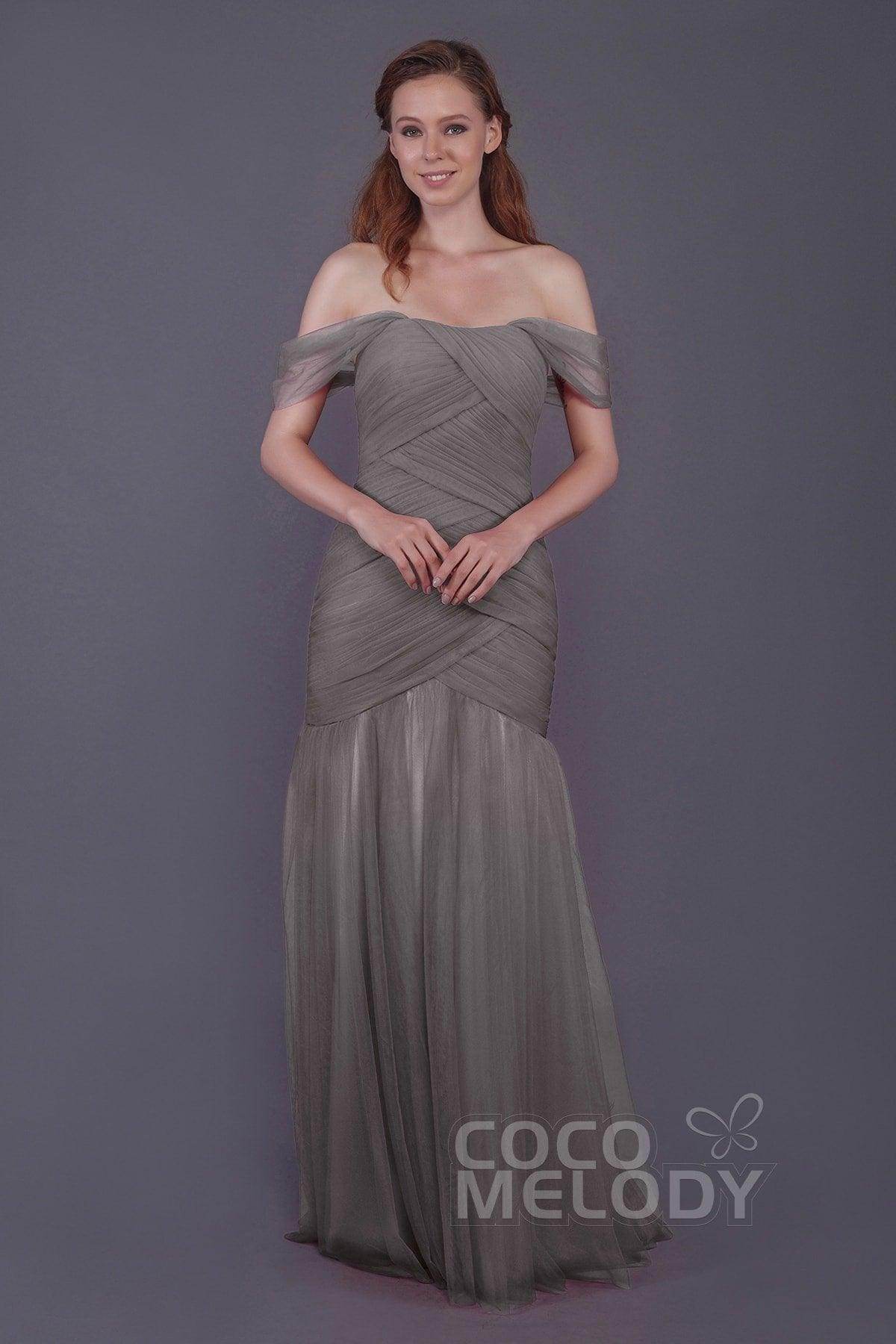 Trumpet-Mermaid Floor Length Tulle Bridesmaid Dress PR3504