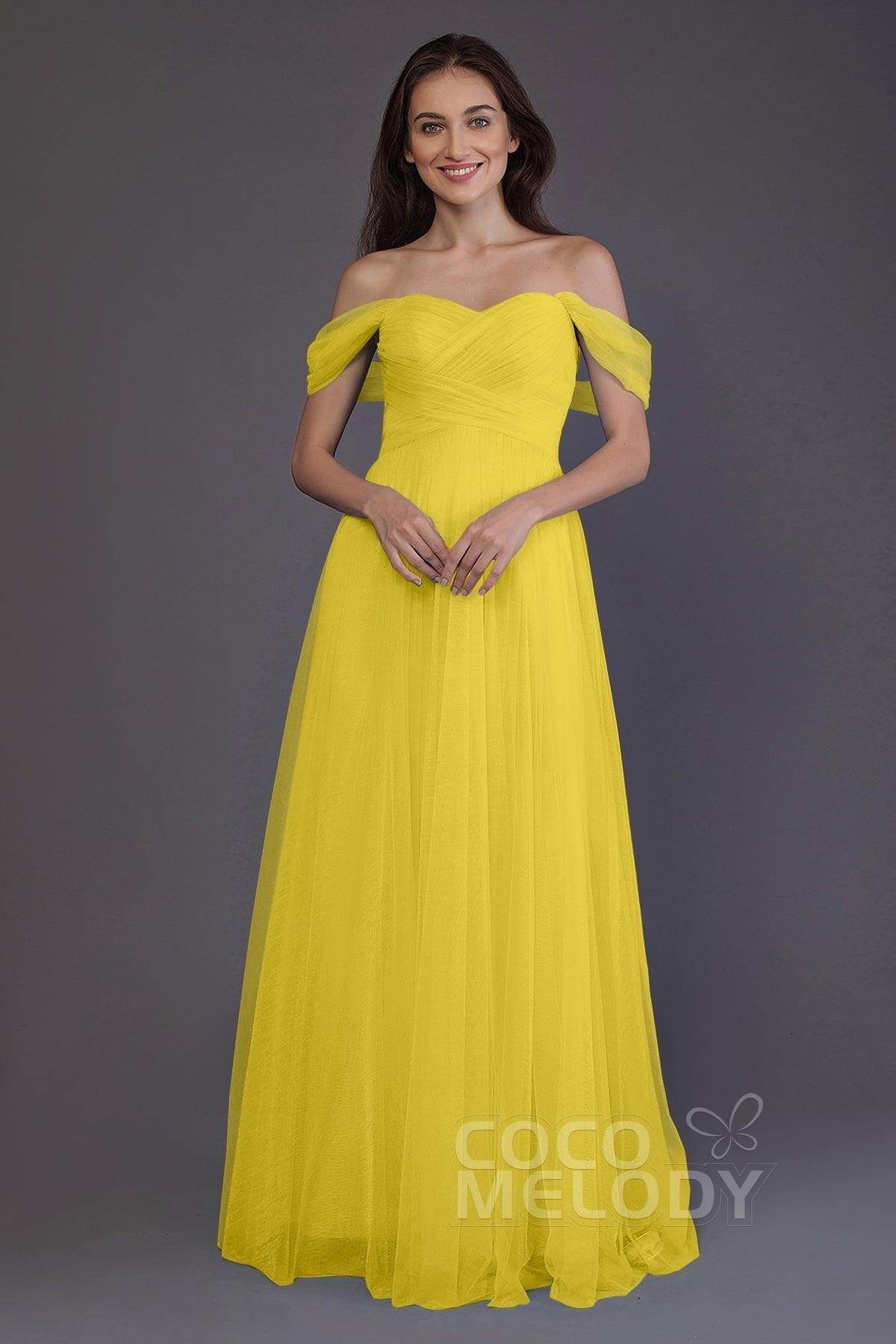 Sheath-Column Floor Length Tulle Bridesmaid Dress PR3512