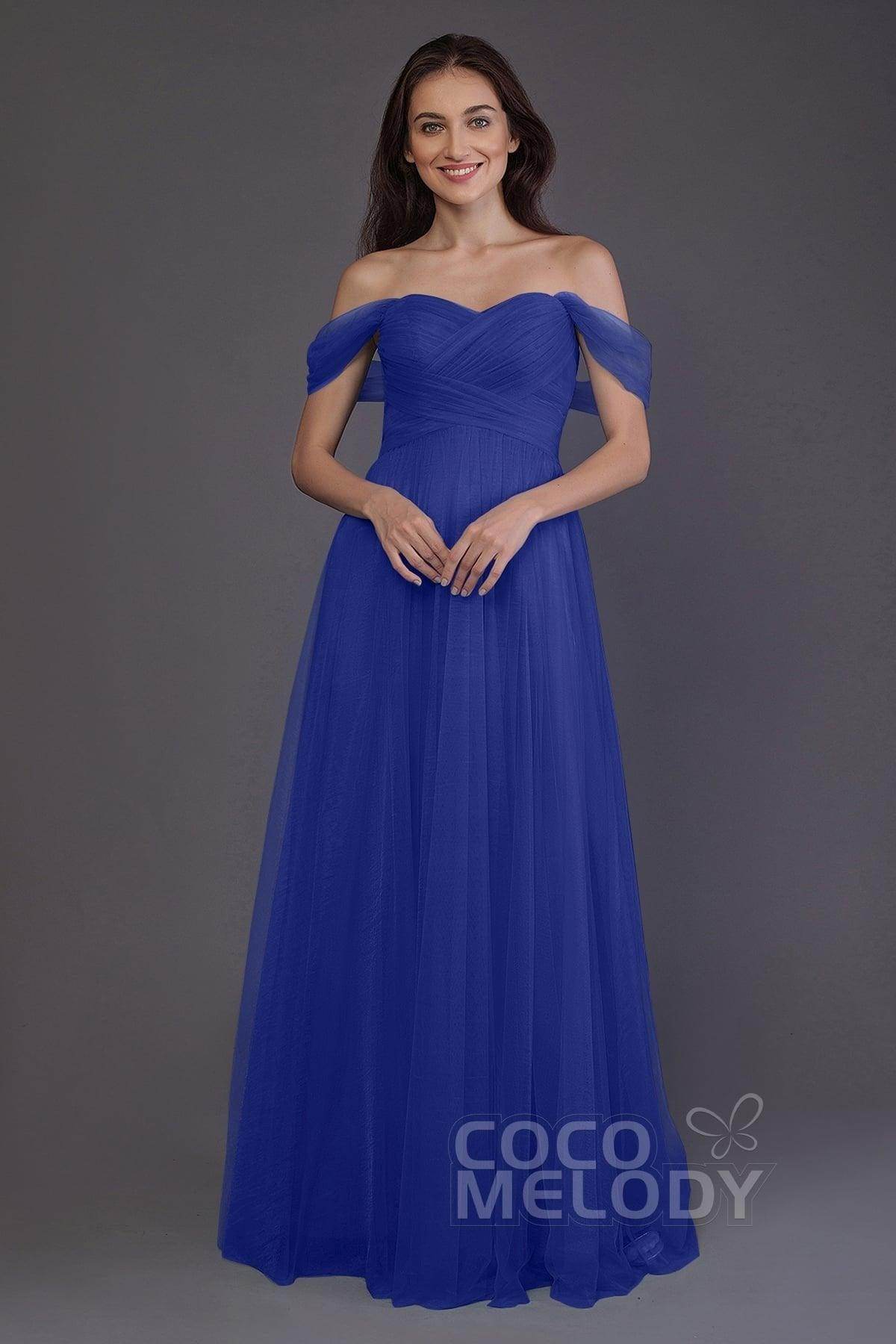 Sheath-Column Floor Length Tulle Bridesmaid Dress PR3512