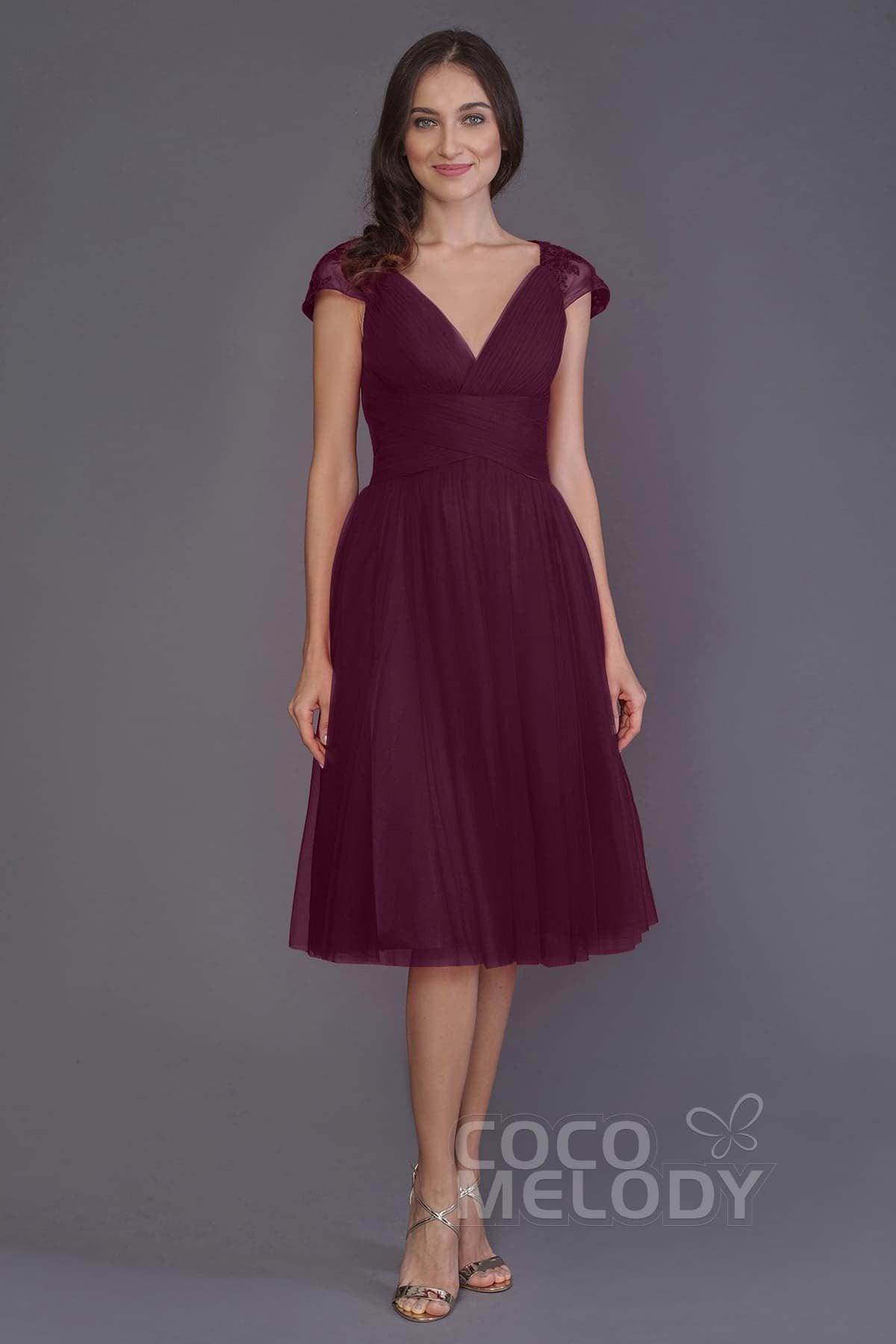 A-Line Knee Length Tulle Bridesmaid Dress PR3515