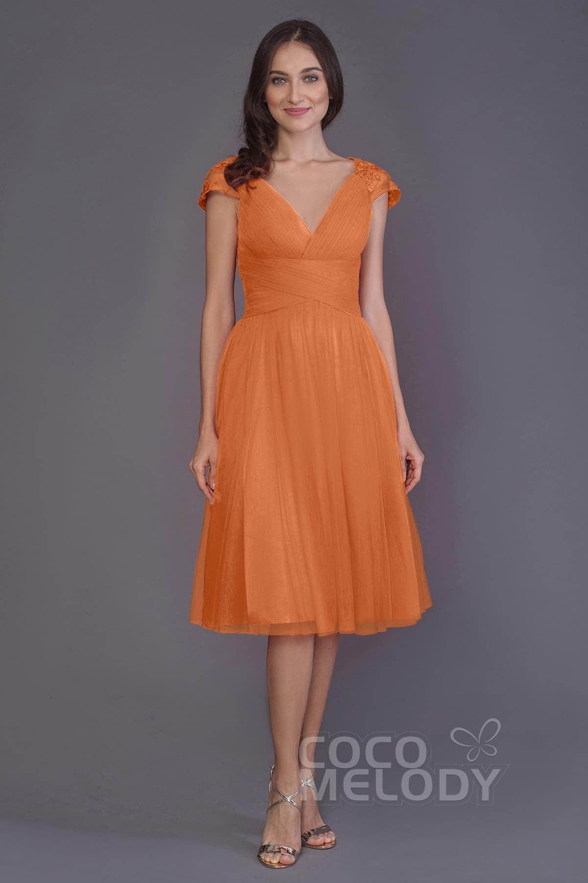 A-Line Knee Length Tulle Bridesmaid Dress PR3515