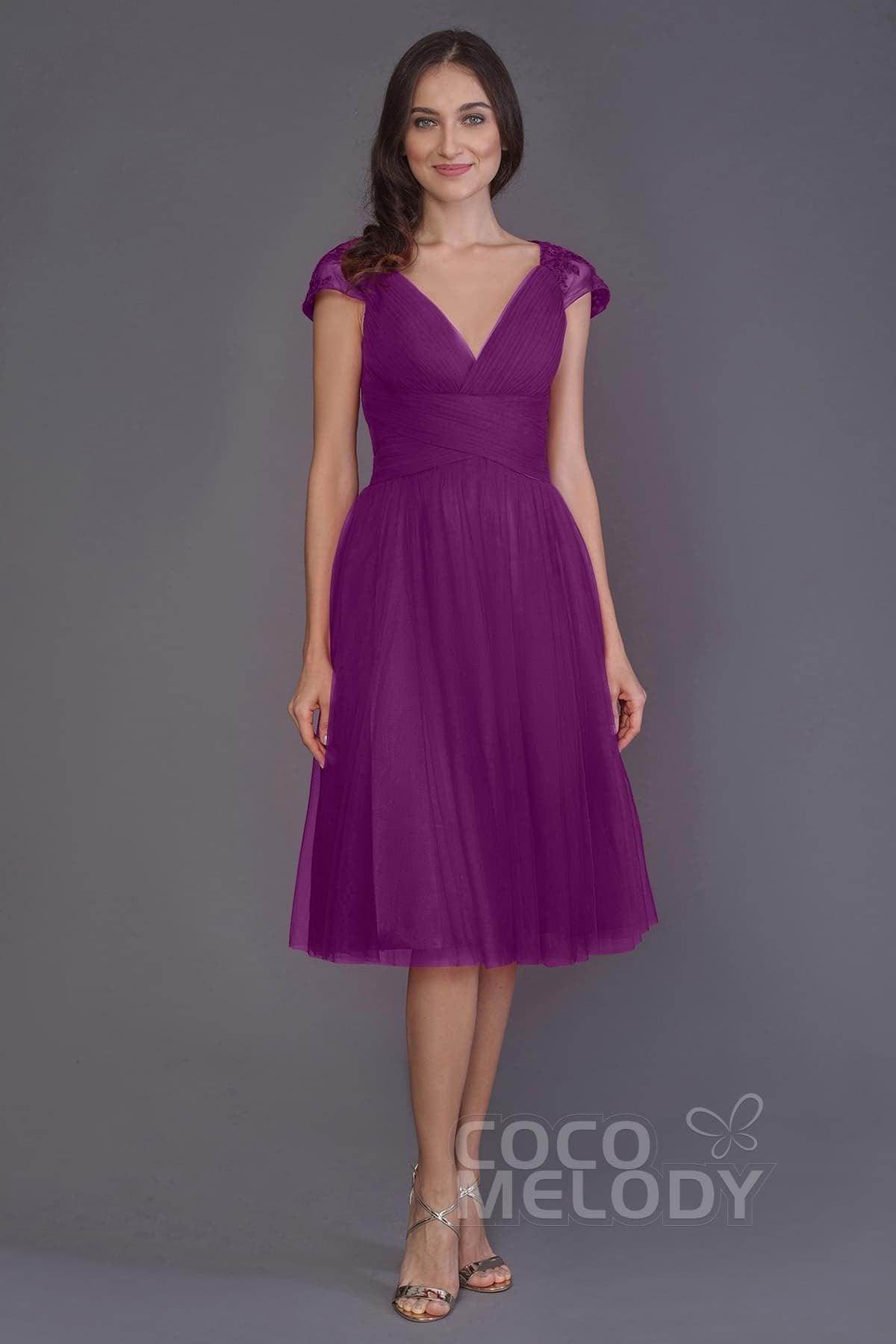 A-Line Knee Length Tulle Bridesmaid Dress PR3515