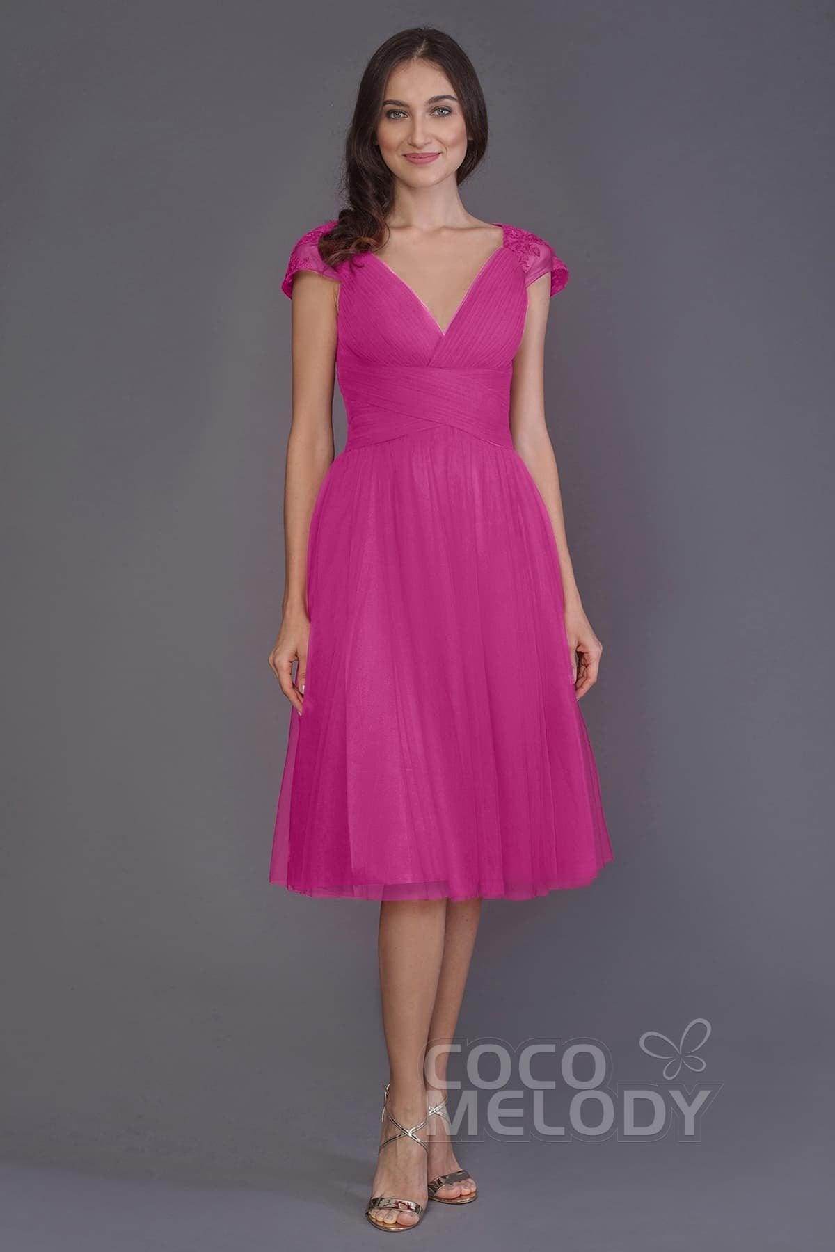 A-Line Knee Length Tulle Bridesmaid Dress PR3515