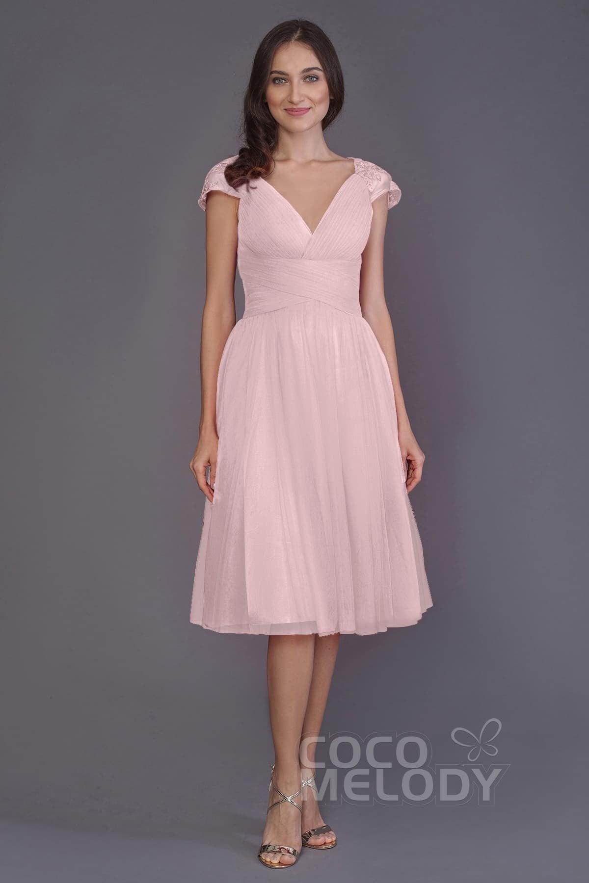 A-Line Knee Length Tulle Bridesmaid Dress PR3515