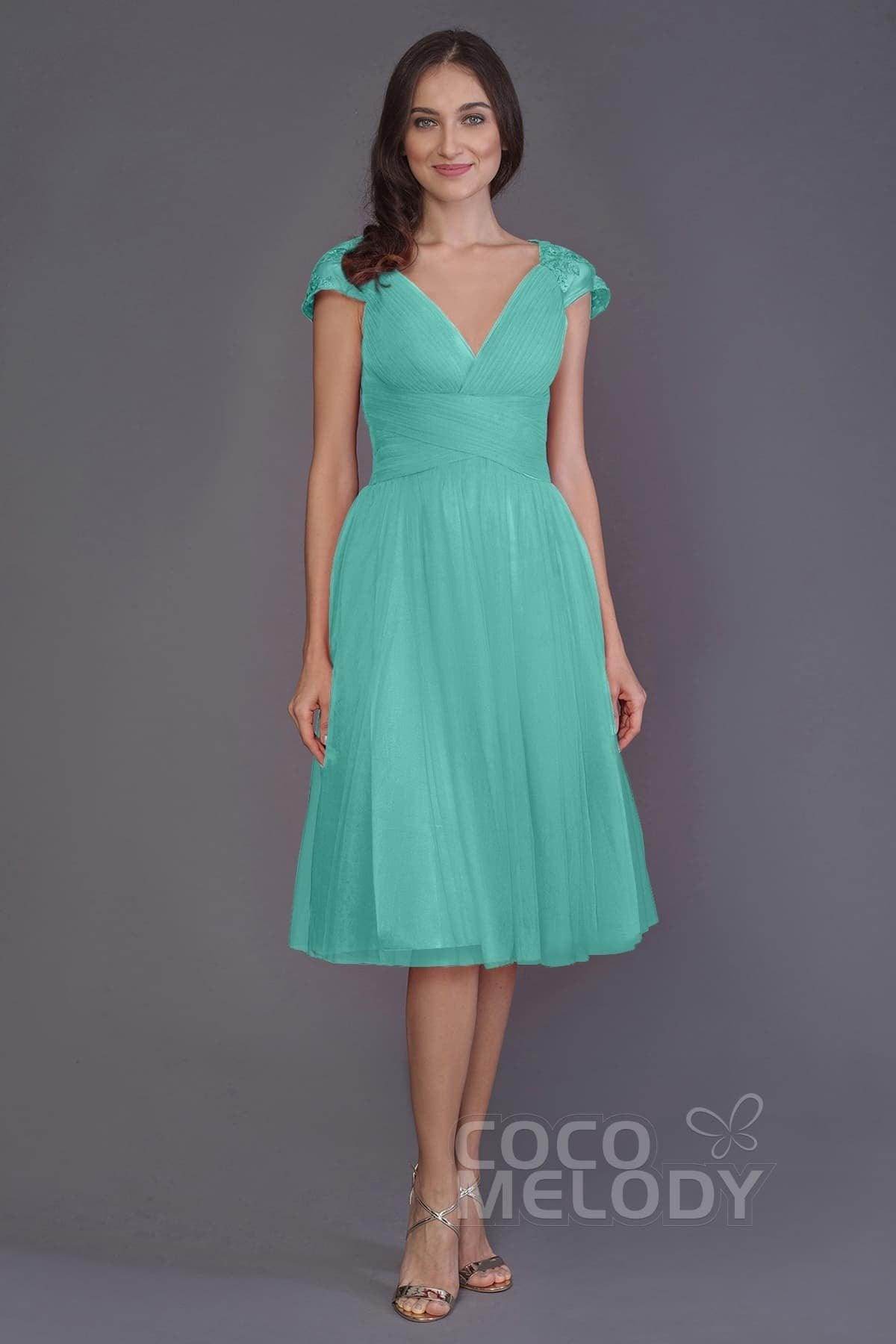 A-Line Knee Length Tulle Bridesmaid Dress PR3515