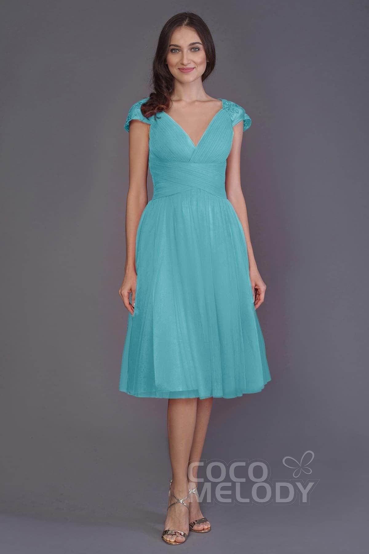 A-Line Knee Length Tulle Bridesmaid Dress PR3515