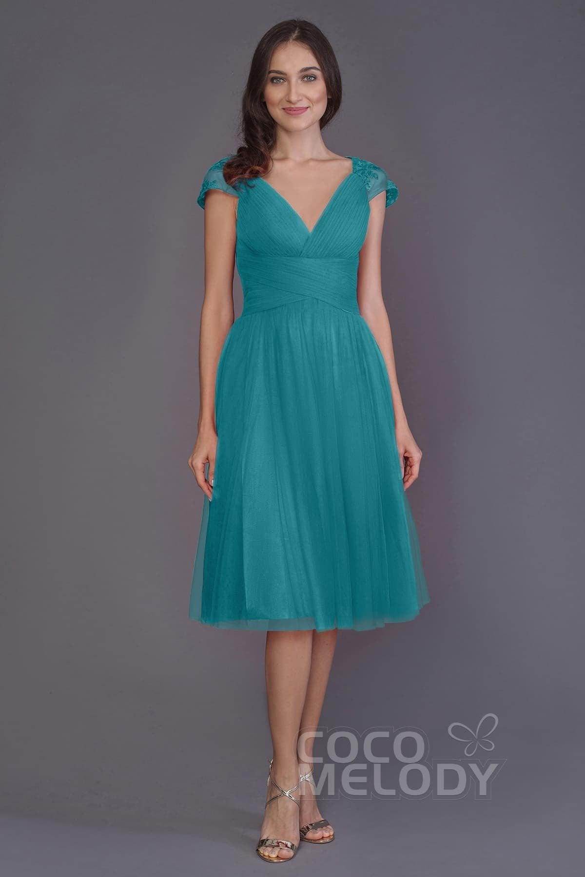 A-Line Knee Length Tulle Bridesmaid Dress PR3515