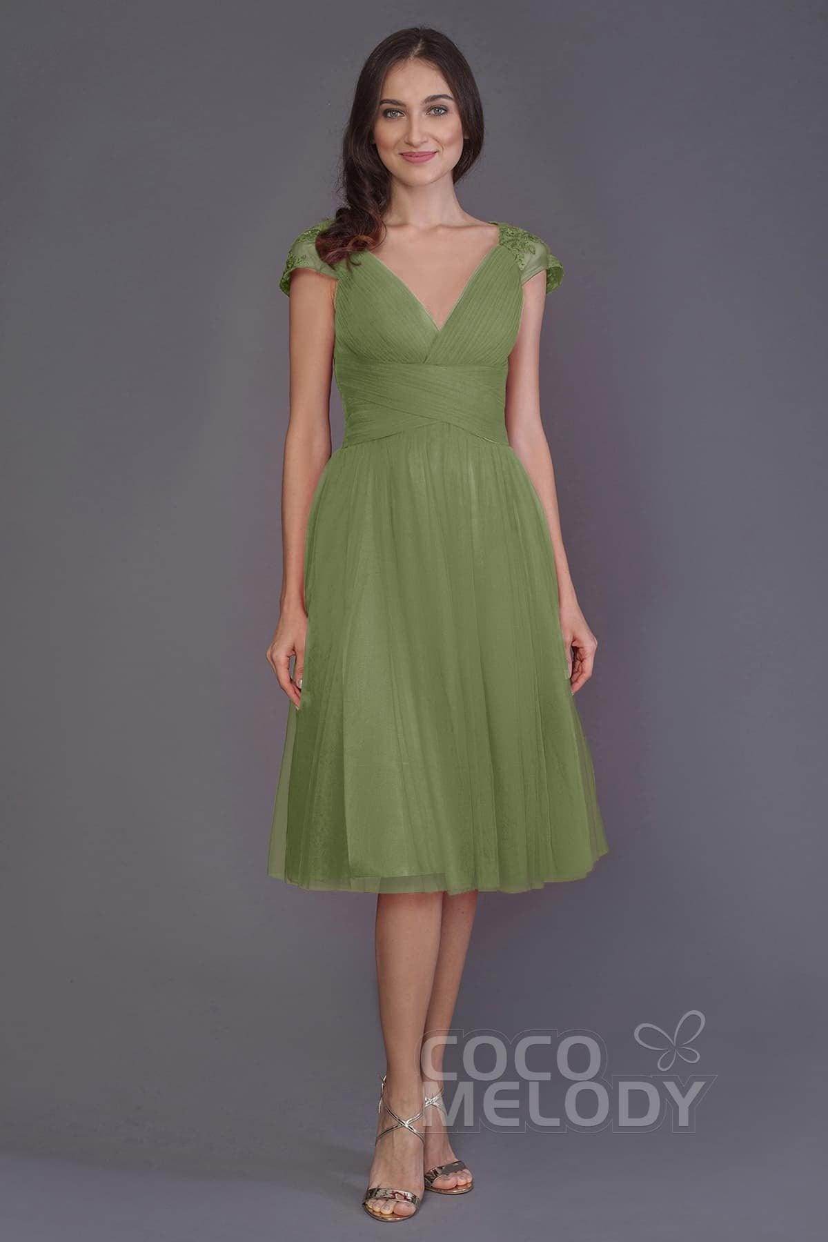 A-Line Knee Length Tulle Bridesmaid Dress PR3515