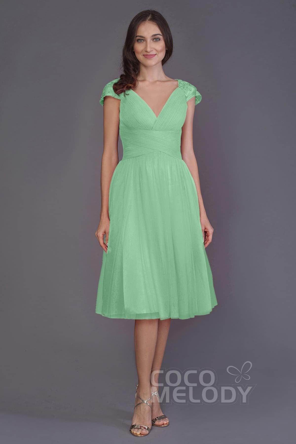 A-Line Knee Length Tulle Bridesmaid Dress PR3515