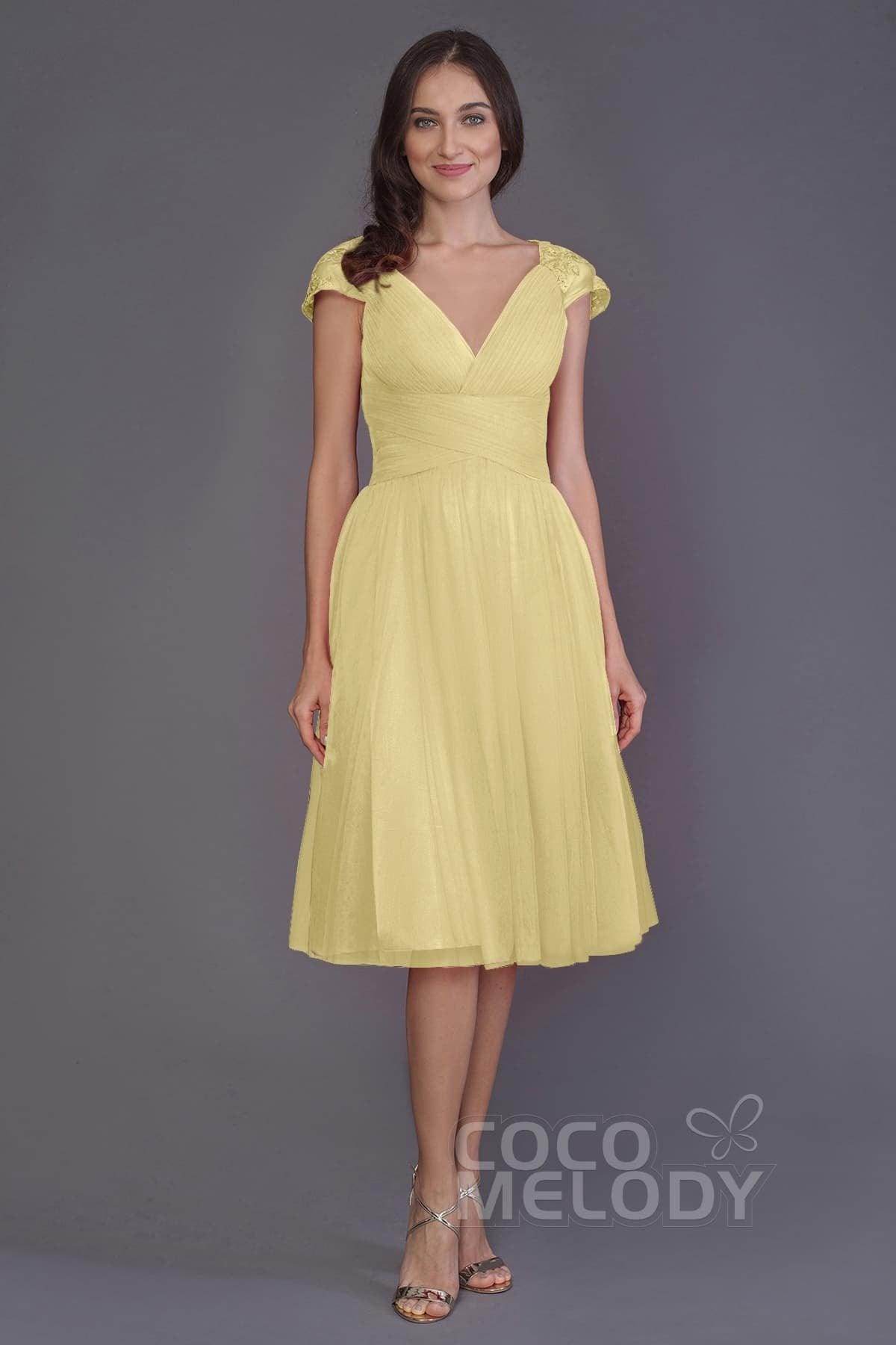 A-Line Knee Length Tulle Bridesmaid Dress PR3515