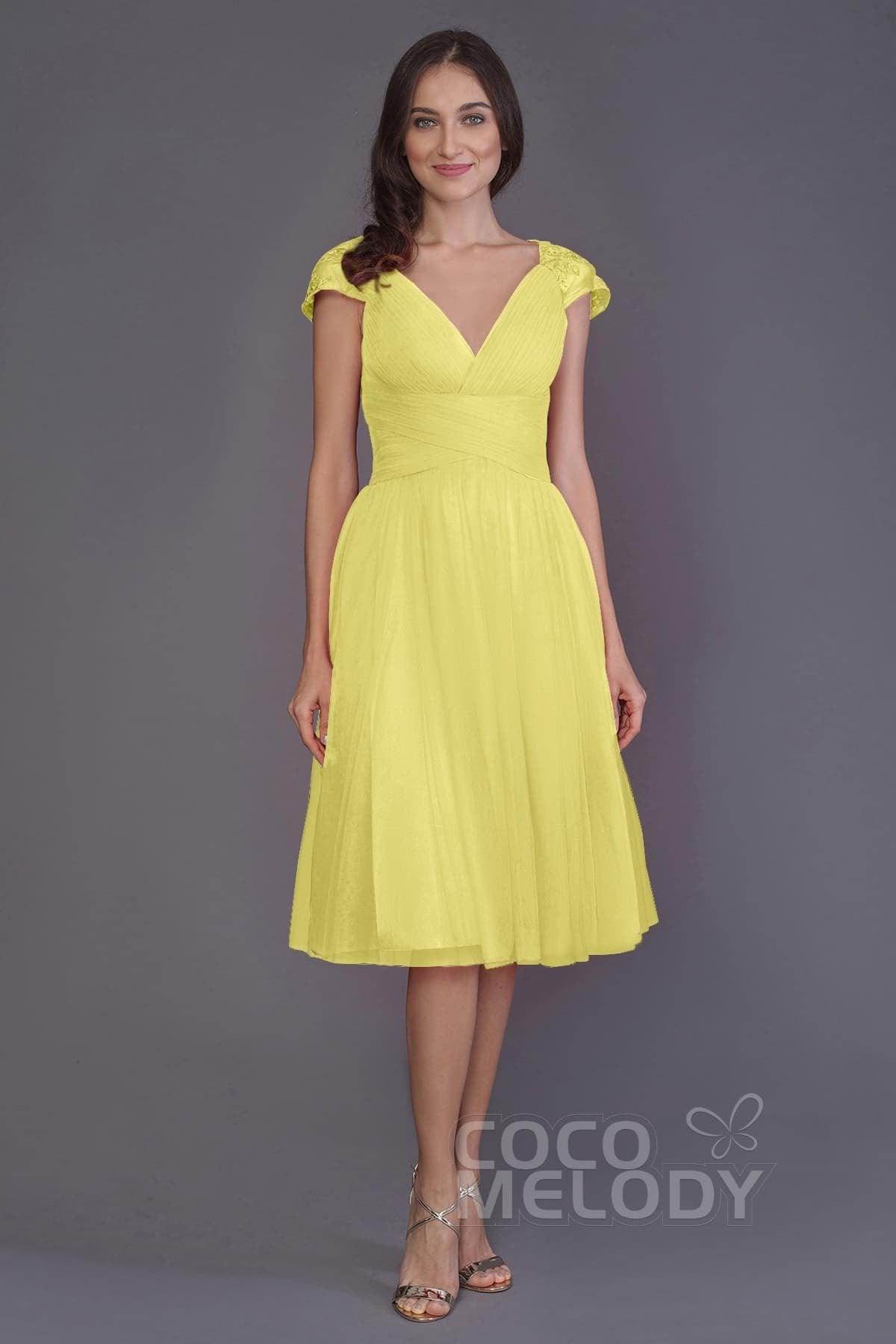 A-Line Knee Length Tulle Bridesmaid Dress PR3515