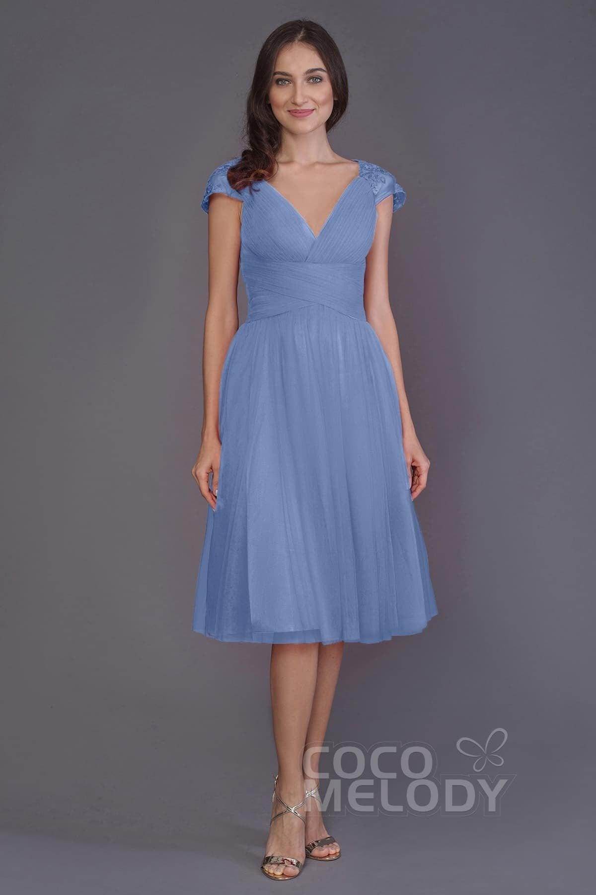A-Line Knee Length Tulle Bridesmaid Dress PR3515