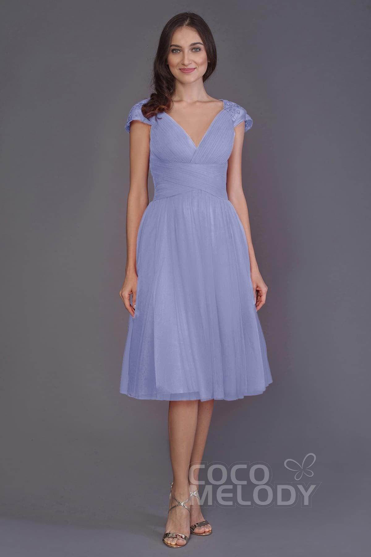 A-Line Knee Length Tulle Bridesmaid Dress PR3515
