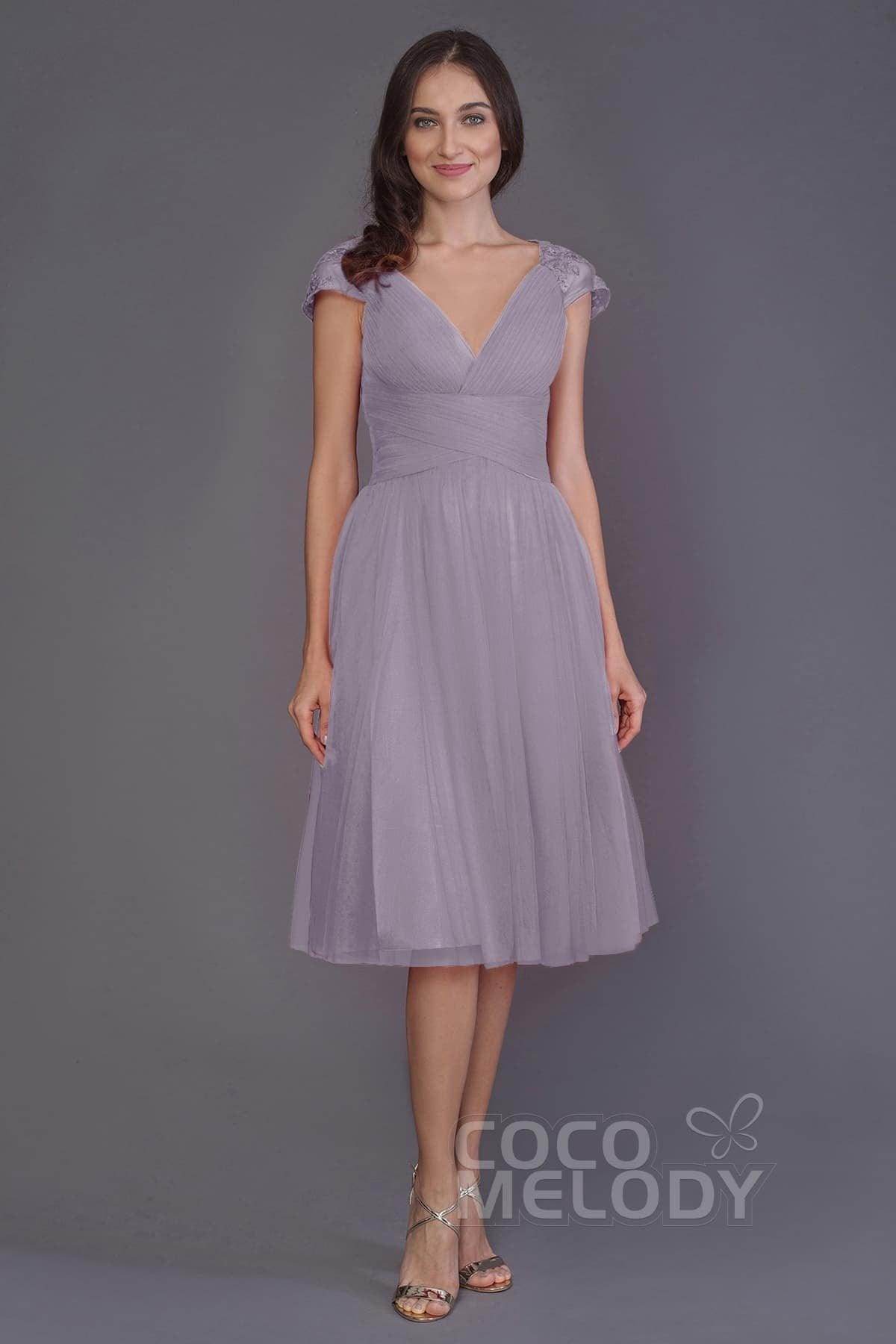 A-Line Knee Length Tulle Bridesmaid Dress PR3515