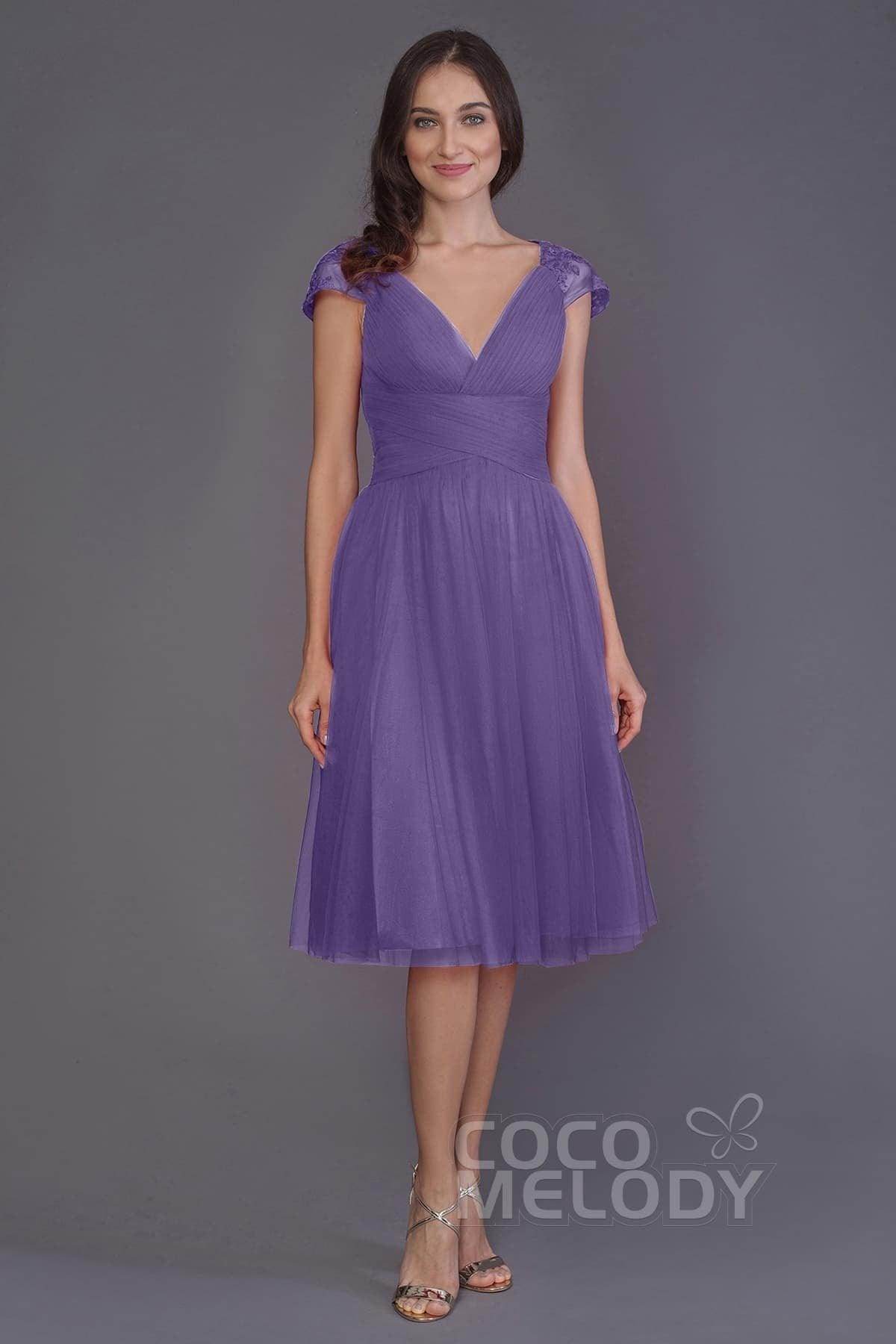 A-Line Knee Length Tulle Bridesmaid Dress PR3515