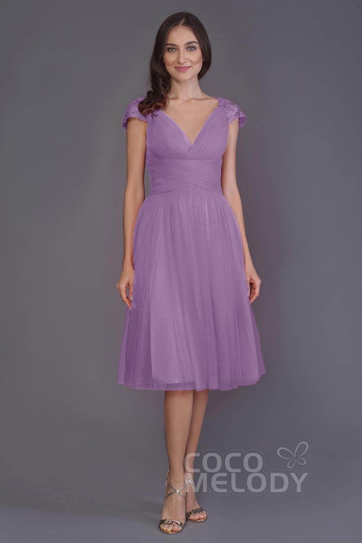 A-Line Knee Length Tulle Bridesmaid Dress PR3515