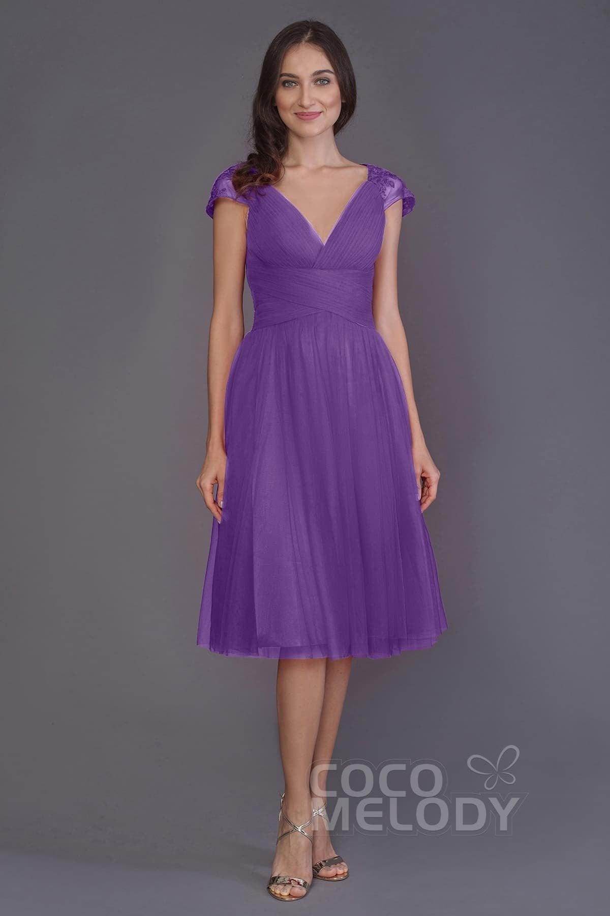 A-Line Knee Length Tulle Bridesmaid Dress PR3515