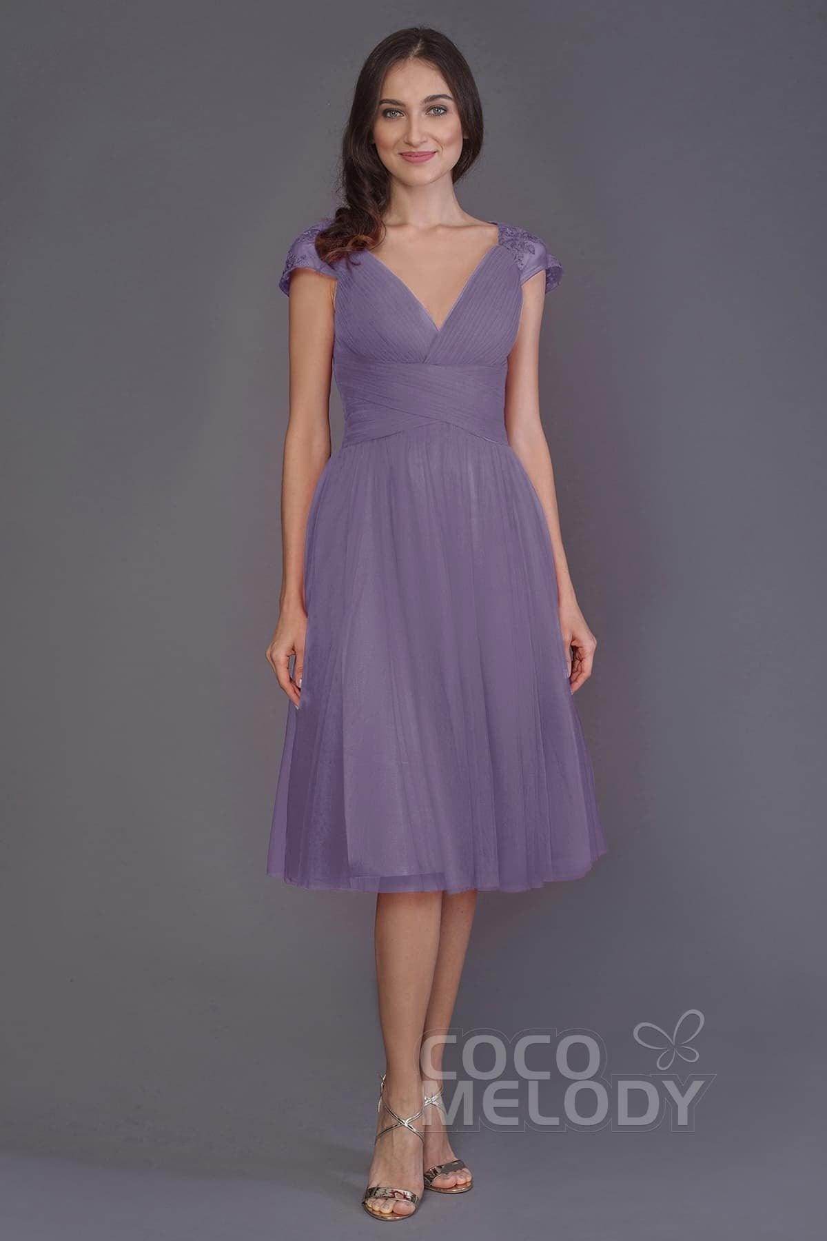A-Line Knee Length Tulle Bridesmaid Dress PR3515