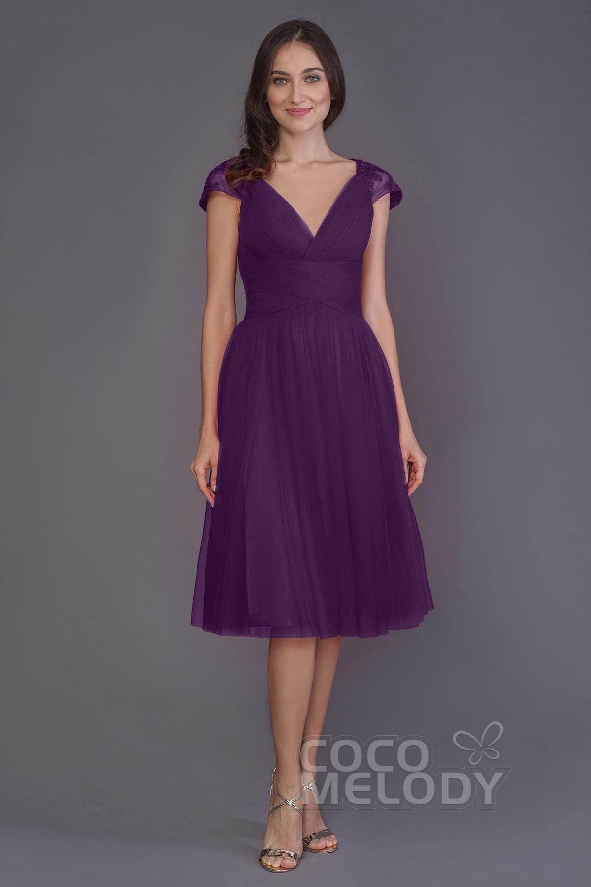 A-Line Knee Length Tulle Bridesmaid Dress PR3515