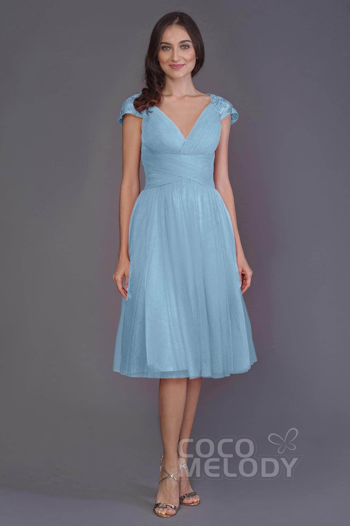 A-Line Knee Length Tulle Bridesmaid Dress PR3515