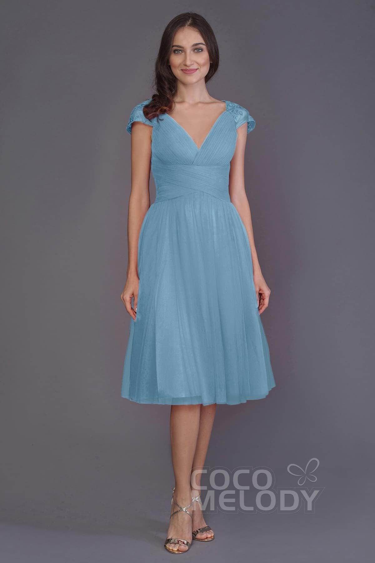 A-Line Knee Length Tulle Bridesmaid Dress PR3515