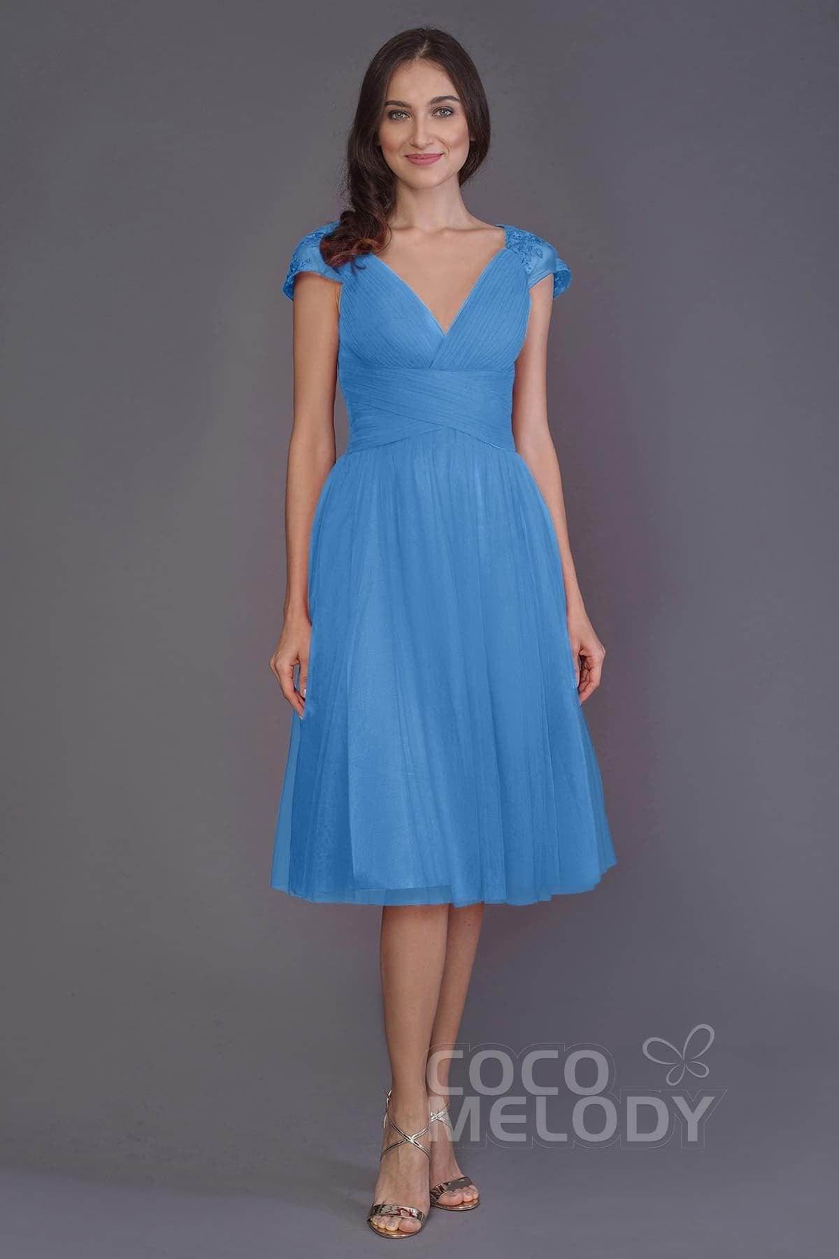 A-Line Knee Length Tulle Bridesmaid Dress PR3515