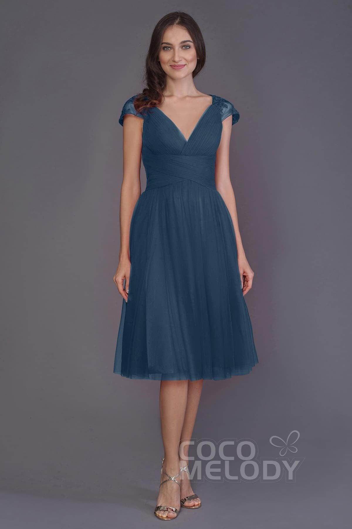 A-Line Knee Length Tulle Bridesmaid Dress PR3515