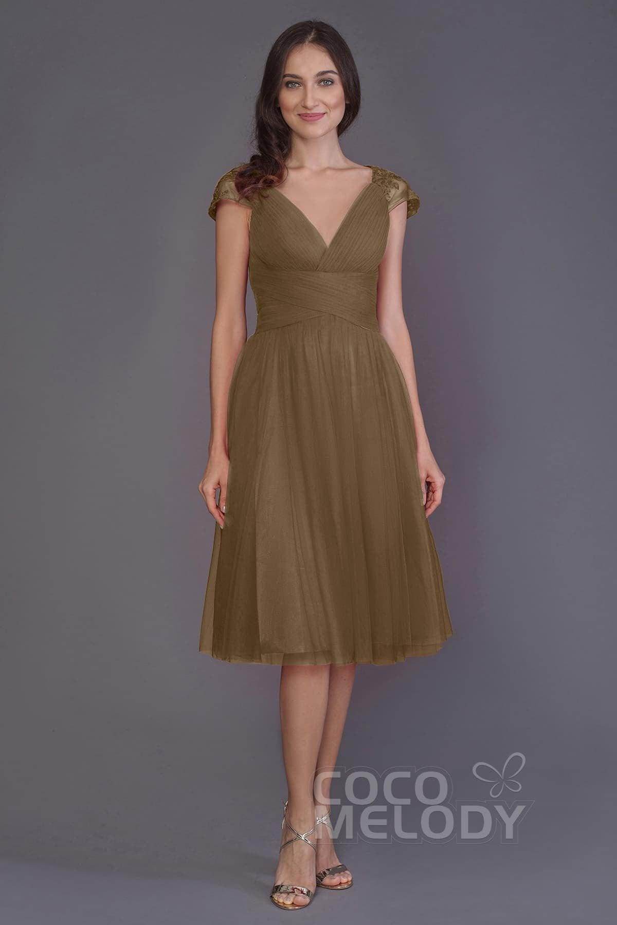 A-Line Knee Length Tulle Bridesmaid Dress PR3515